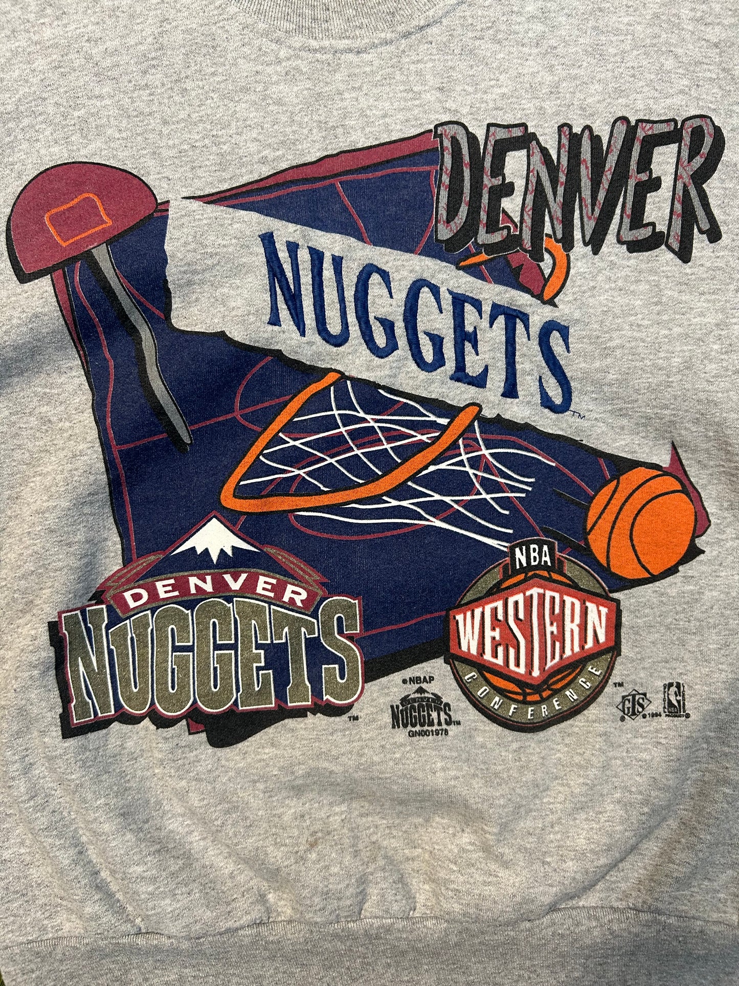 Vintage 1994 NBA Denver Nuggets Crewneck