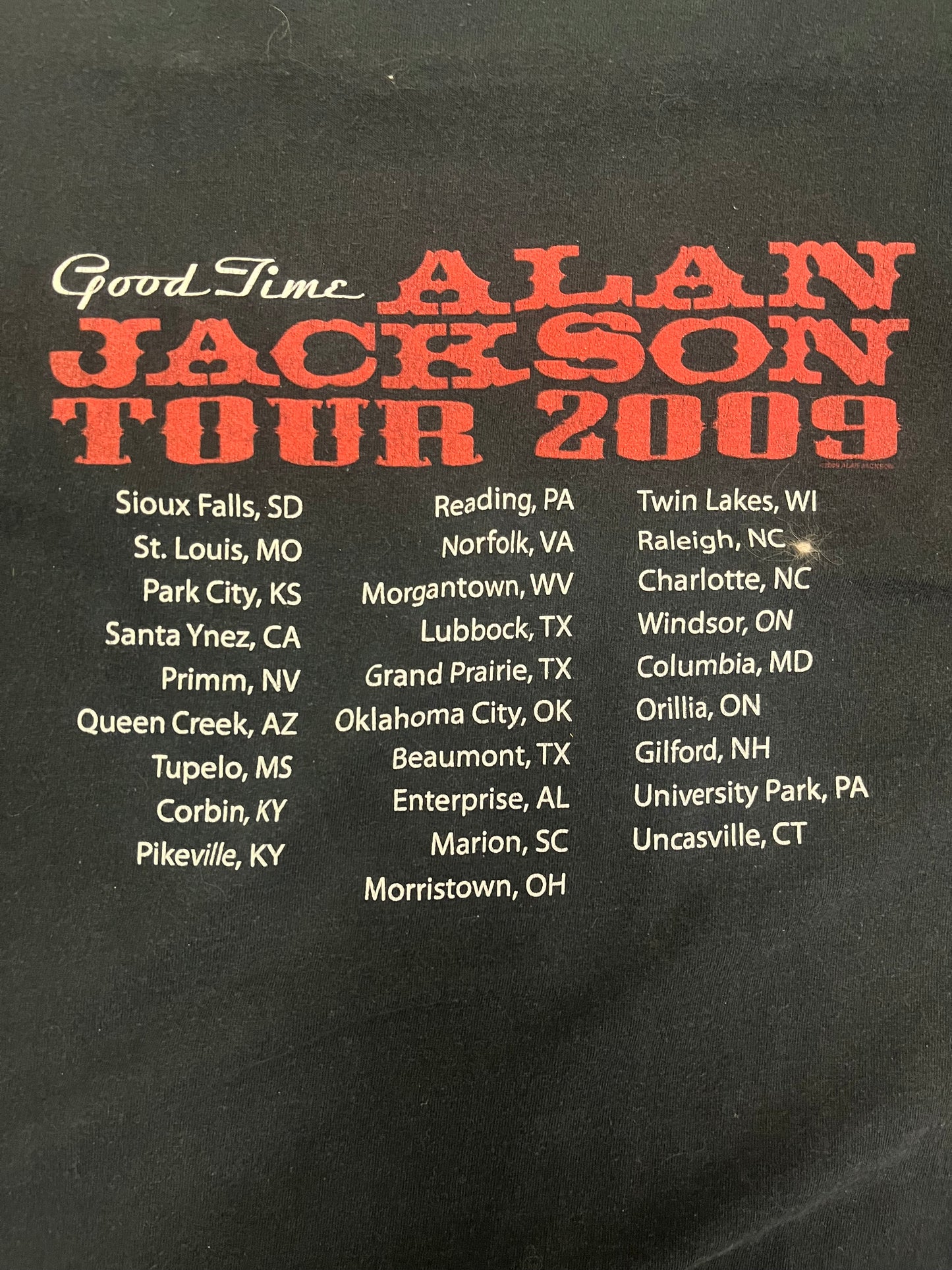 Vintage 2009 Alan Jackson Good Times Tour Tee
