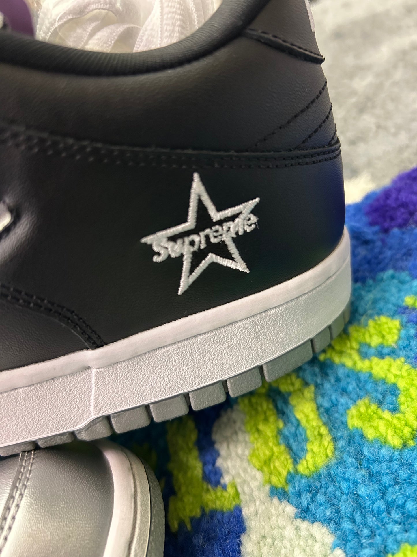 Nike SB Dunk Low X Supreme Jewel Swoosh Silver