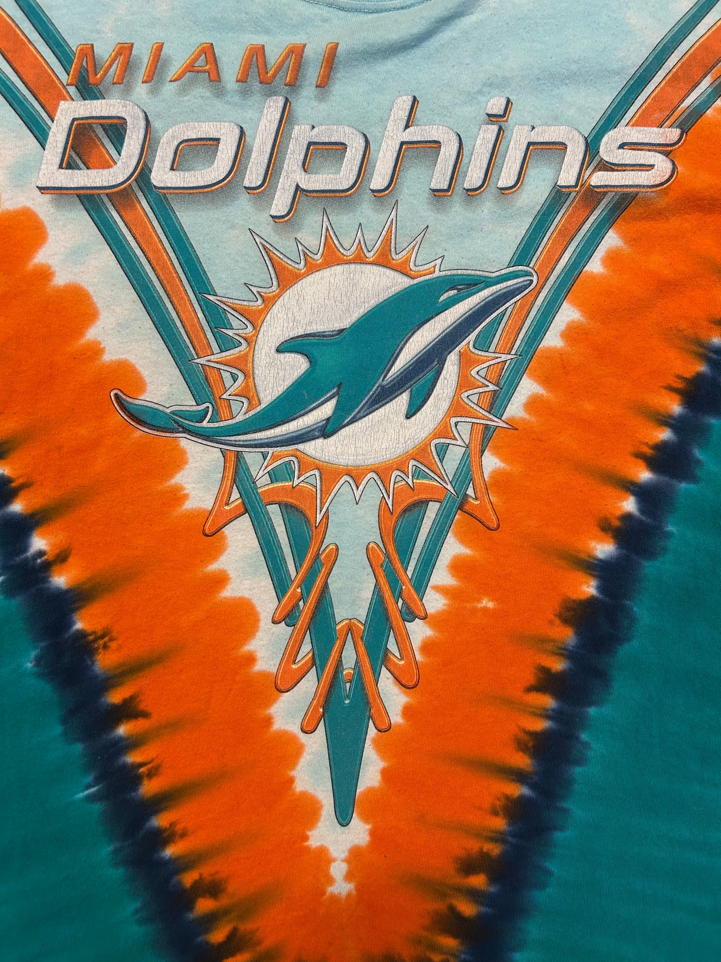 Vintage Majestic Tag Miami Dolphins Tye Dye Tee