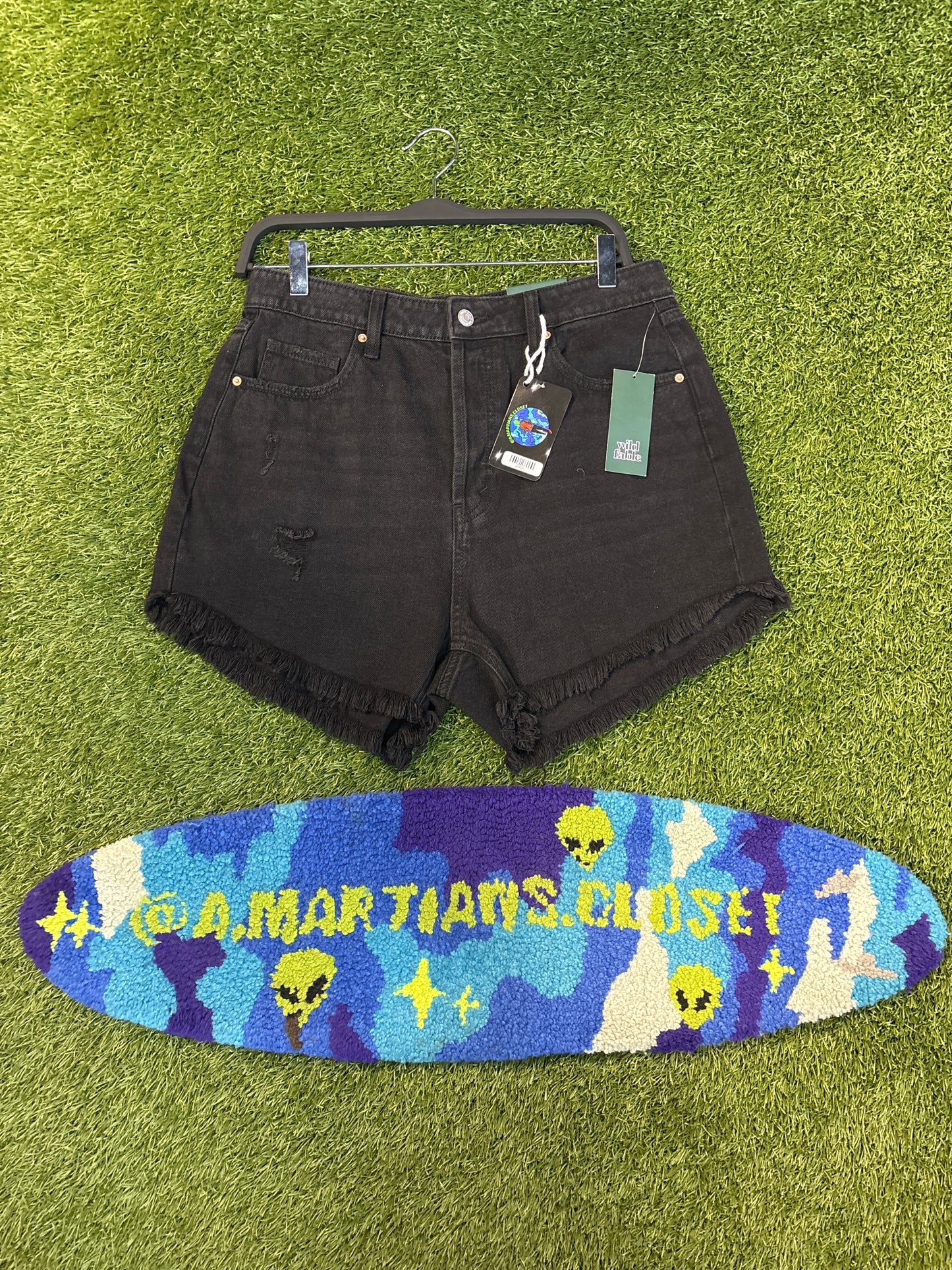 Wild Fable Black Distressed Jean Shorts Size 12
