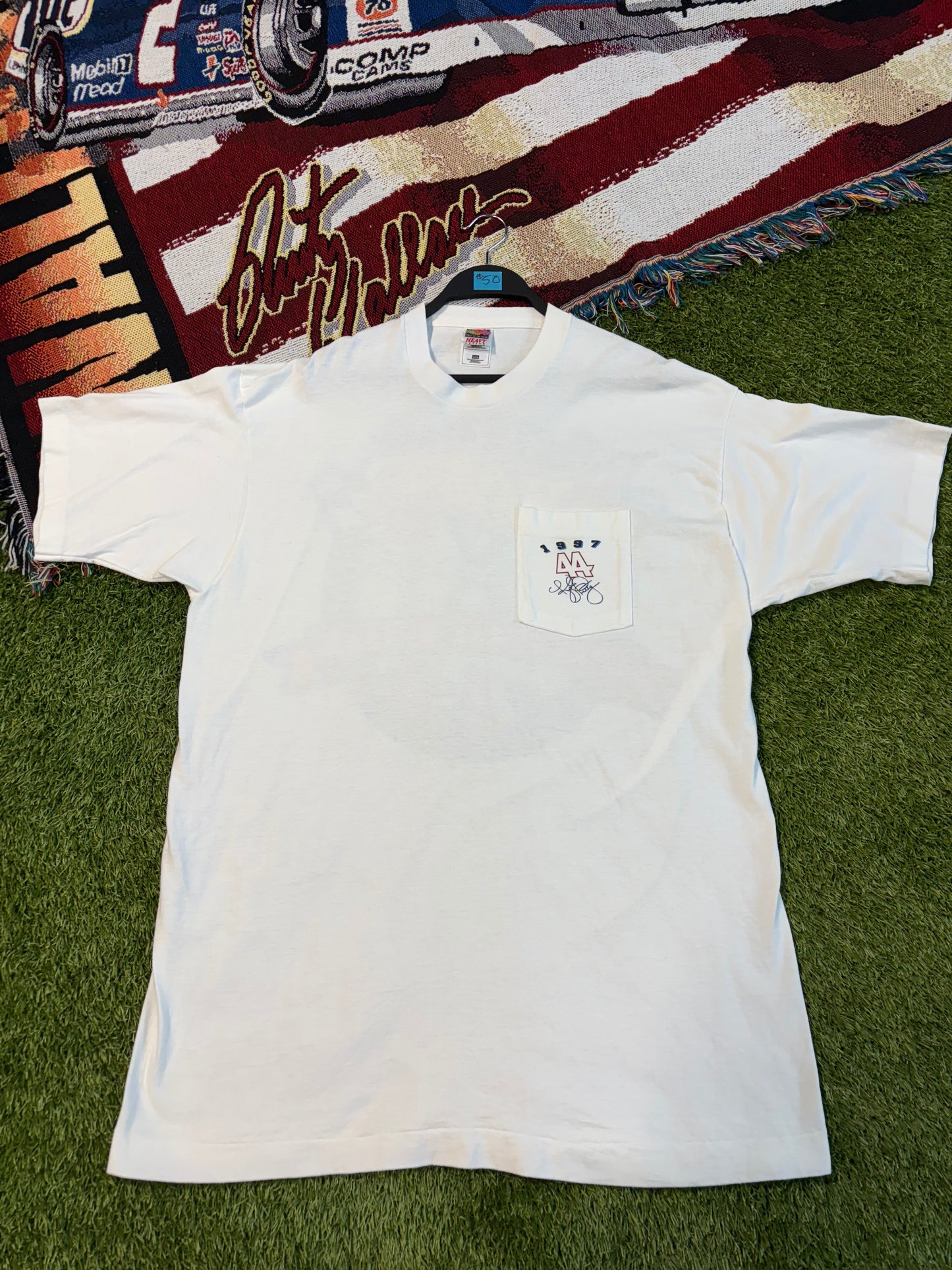 Vintage Single Stitch 1997 Kyle Petty Inaugural Season Hot Wheels Racing T-Shirt Size XXL Fruit Of The Loom Heavyweight Cotton Tag