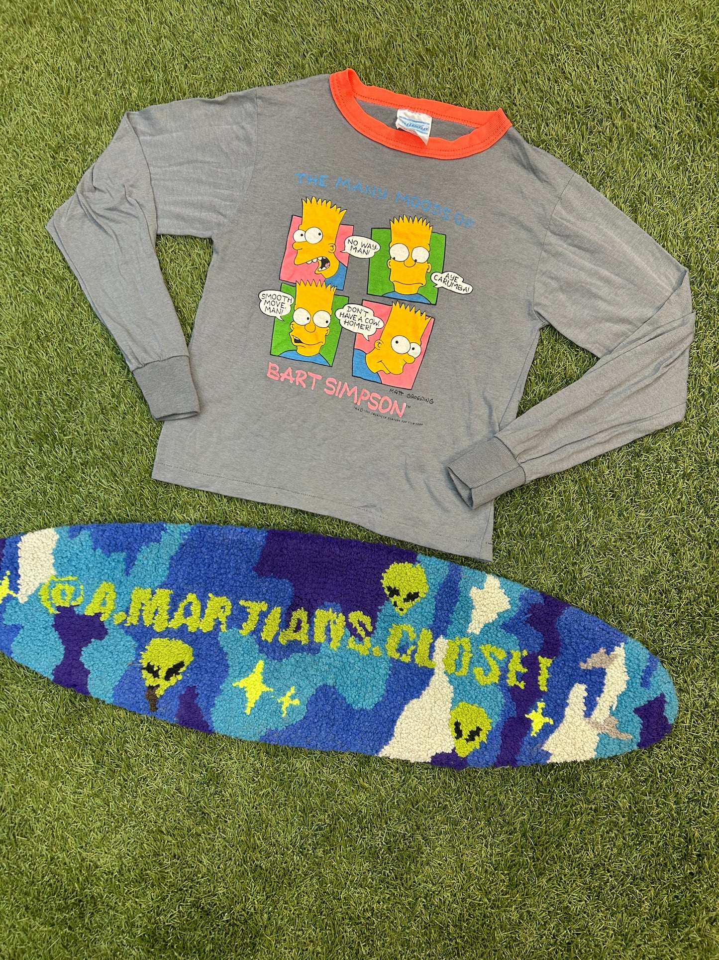 Vintage 1990 The Many Moods Of Bart Simpson Kids Long Sleeve Tee