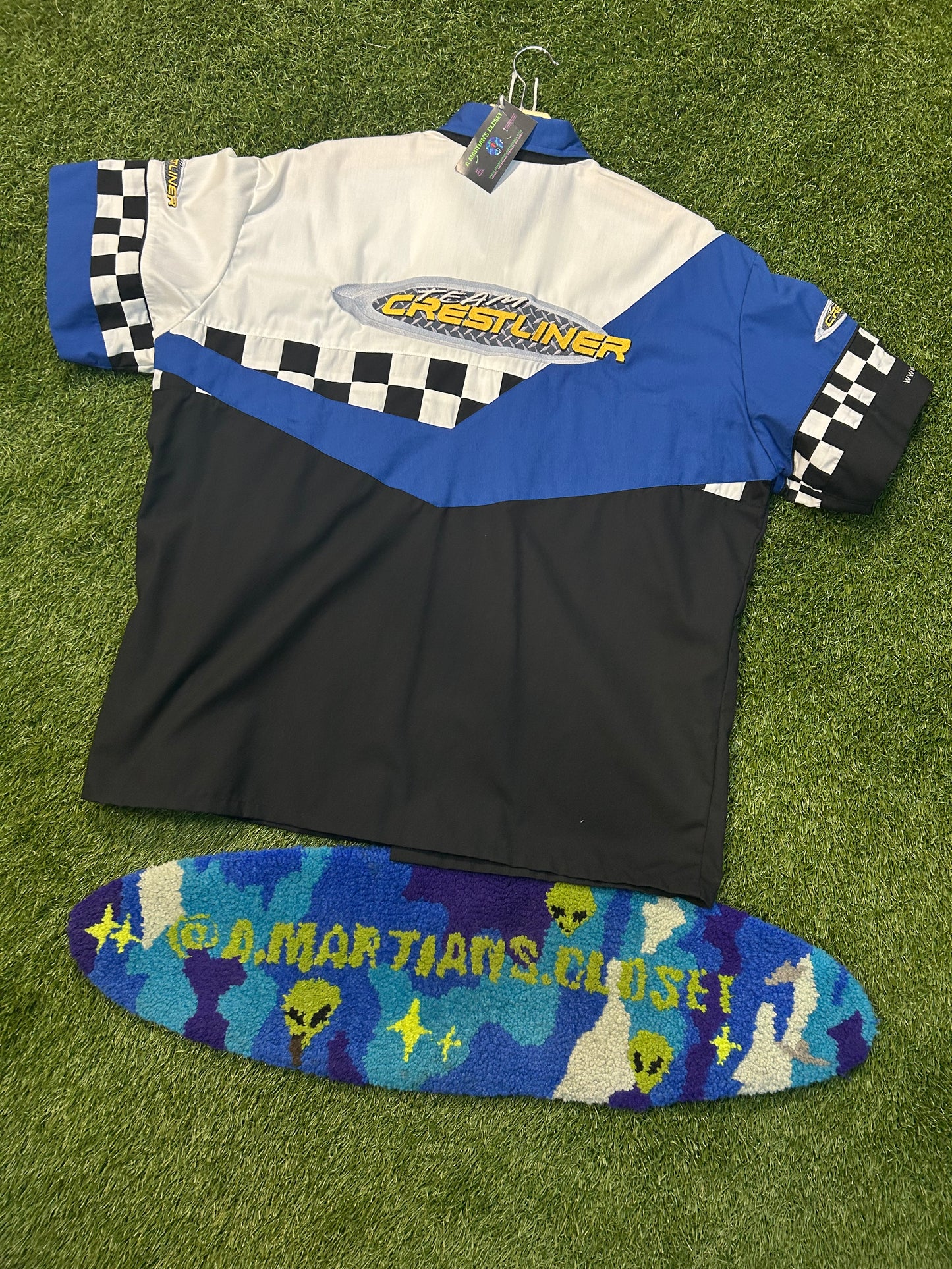 Vintage 90s Team Crestliner Race Crew Button Up