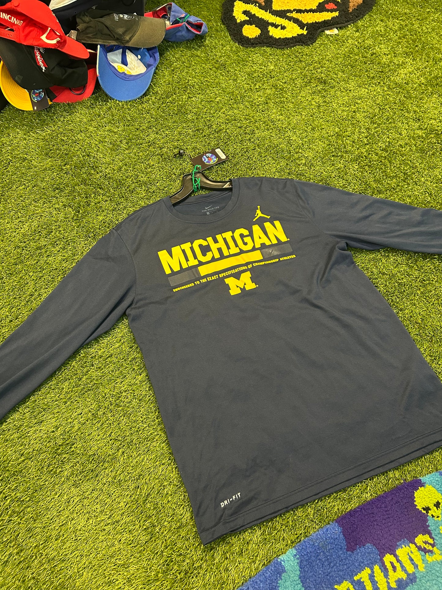 Jordan x Nike Dri Fit Michigan Wolverine’s L/Sleeve Tee