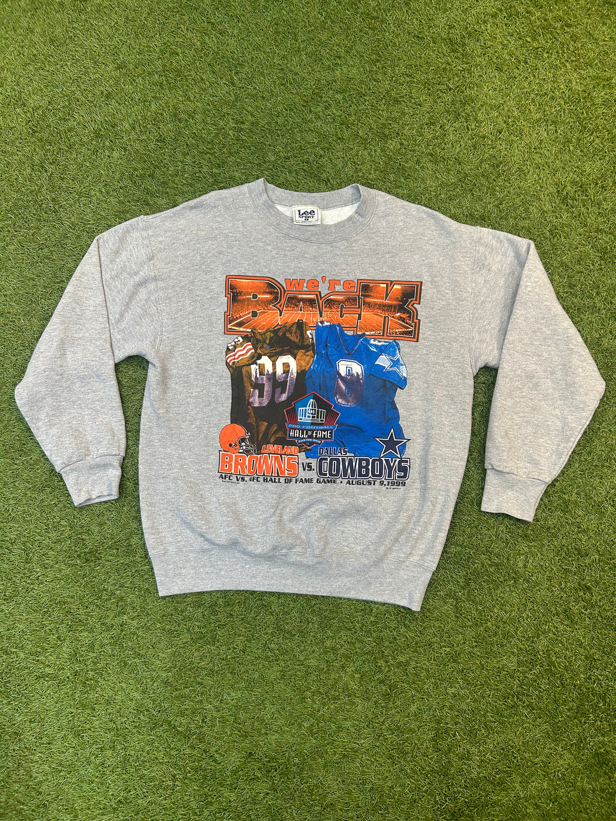 Vintage 1999 NFC Vs AFC Hall Of Fame Game Cleveland Browns Vs Dallas Cowboys Crewneck