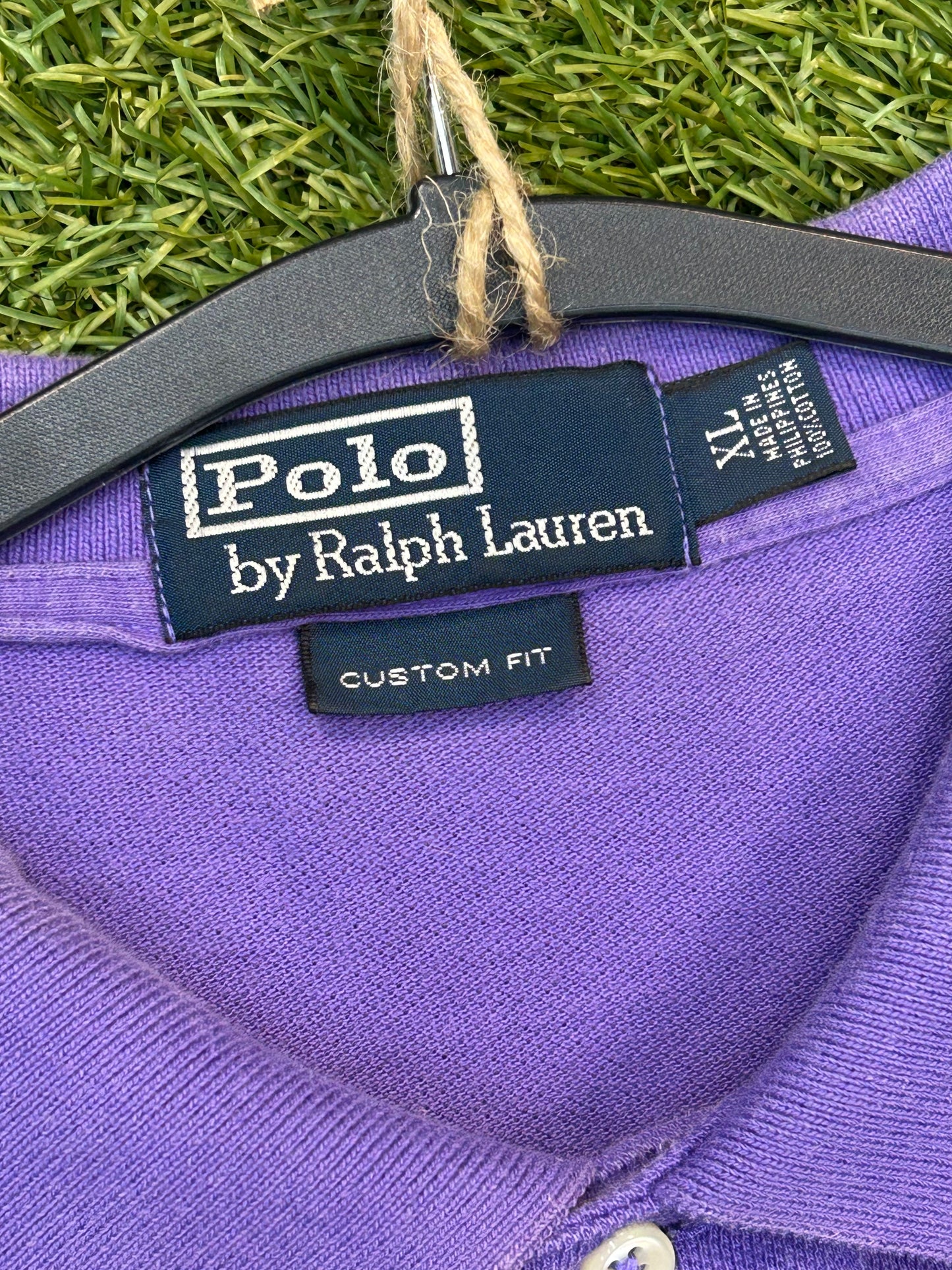 Vintage Single Stitch Polo Ralph Lauren Purple W/Green Logo