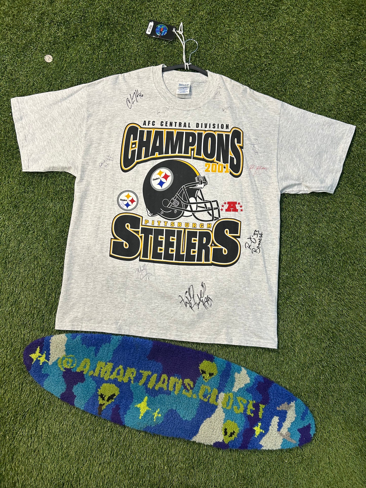 Year 2001 Pittsburgh Steelers NFL AFC Champions Signed Tee