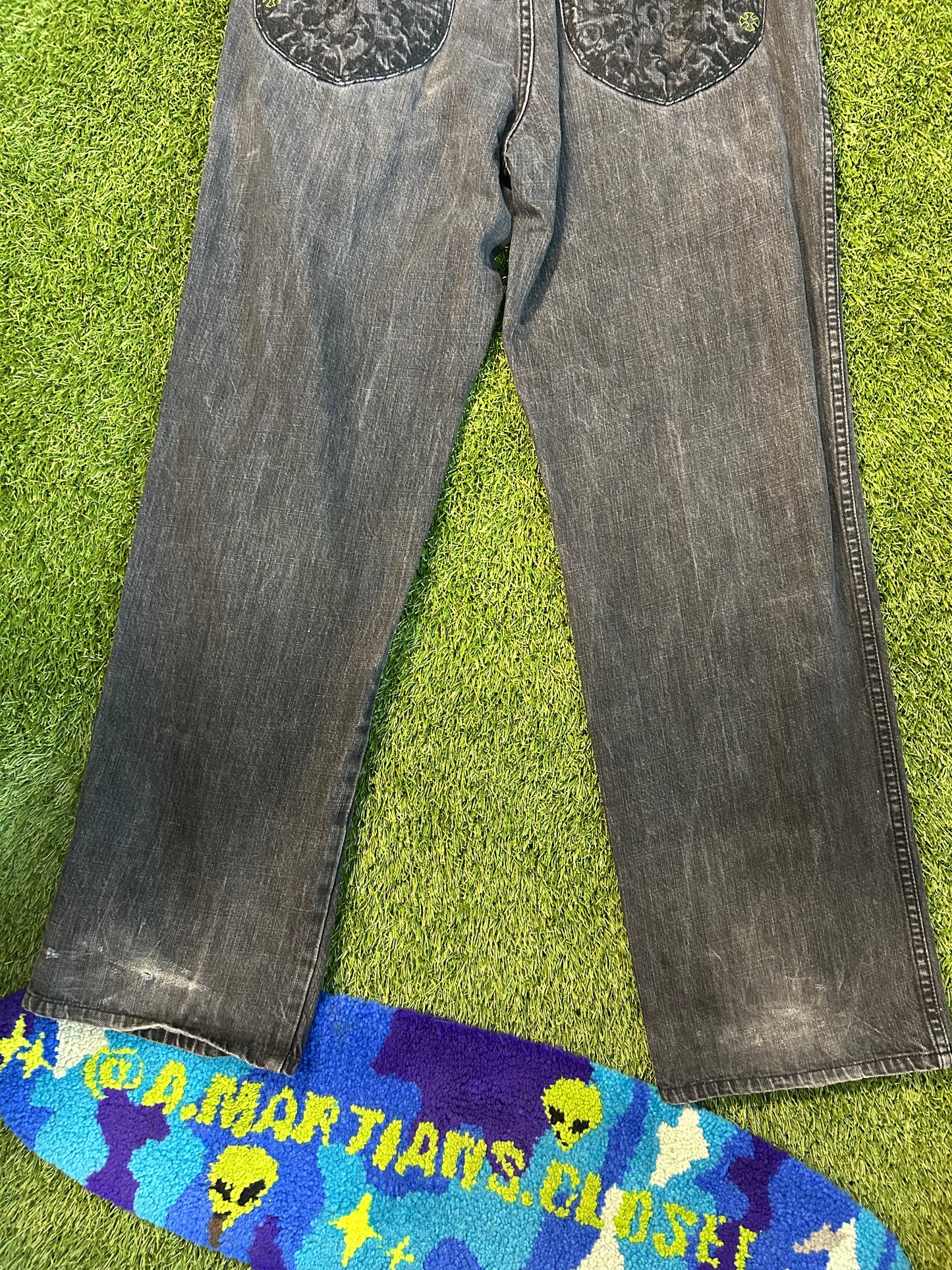 Y2K Green Snake Pelle Pelle Denim Jeans