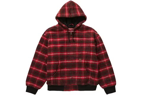 Supreme plaid wool hood work jacket