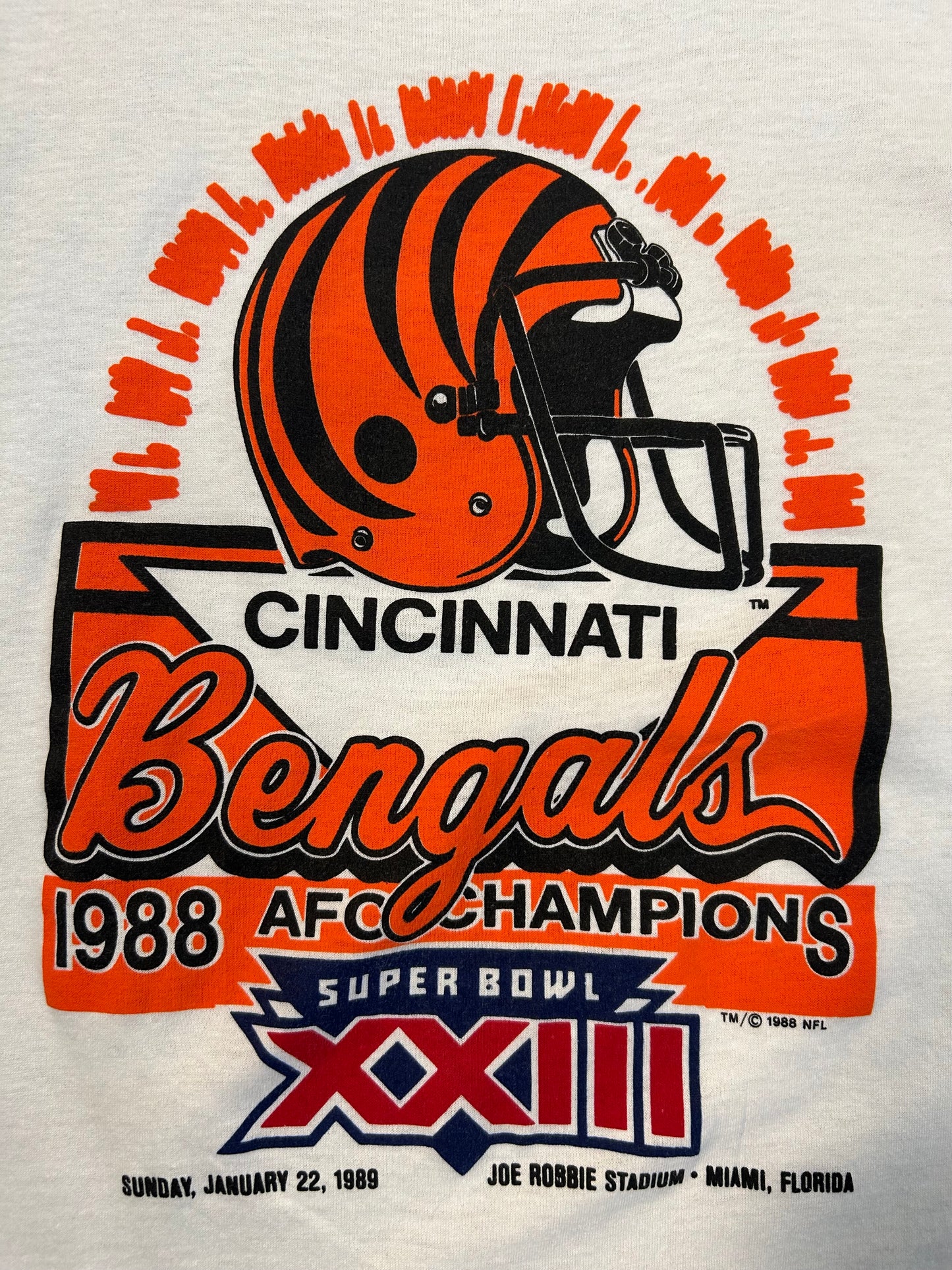 Vintage 1989 Cincinnati Bengals NFL AFC Champions Tee