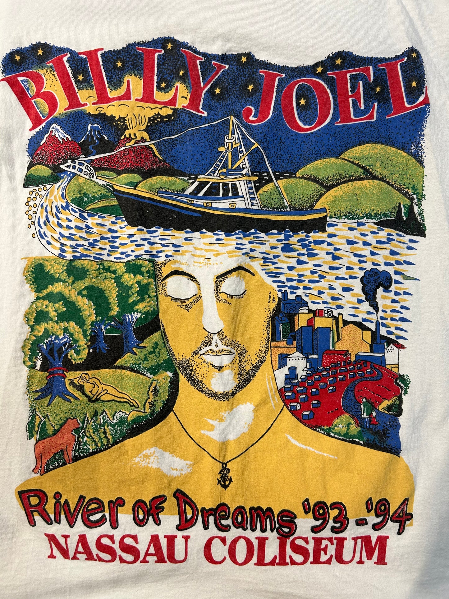 Vintage 1993 Billy Joel River Of Dreams Nassau Coliseum L/Sleeve Tee