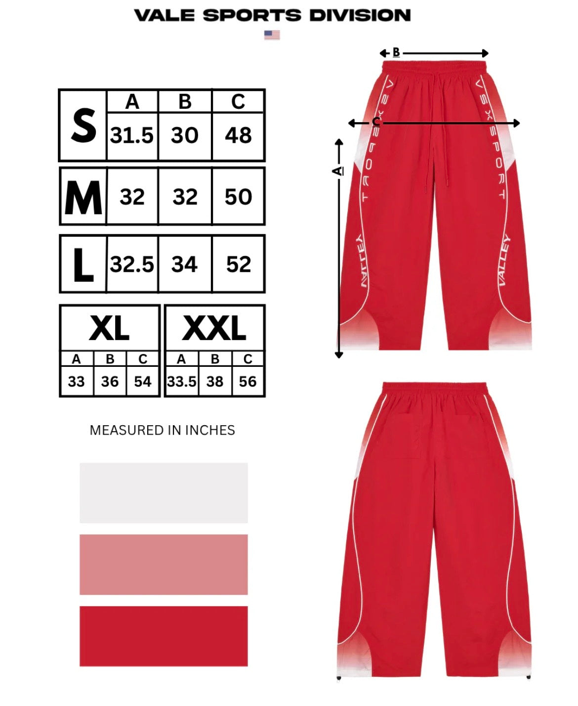 Vale Forever Werkz Swish Red Track Pants