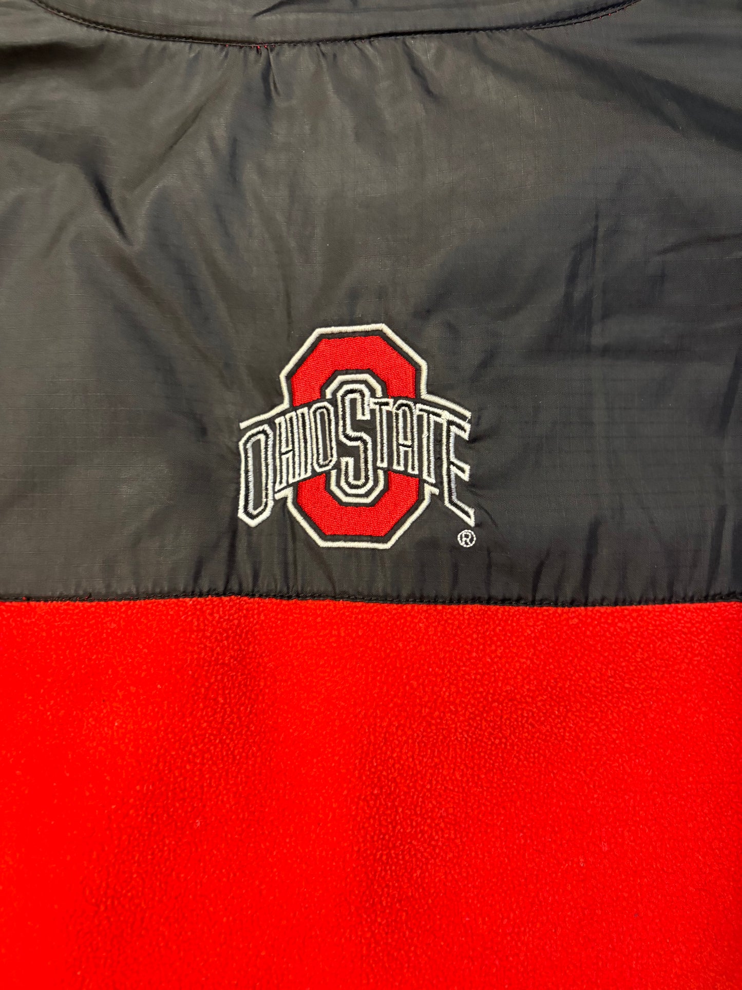 Black and Red Ohio State Buckeyes Fleece Jacket Size XL