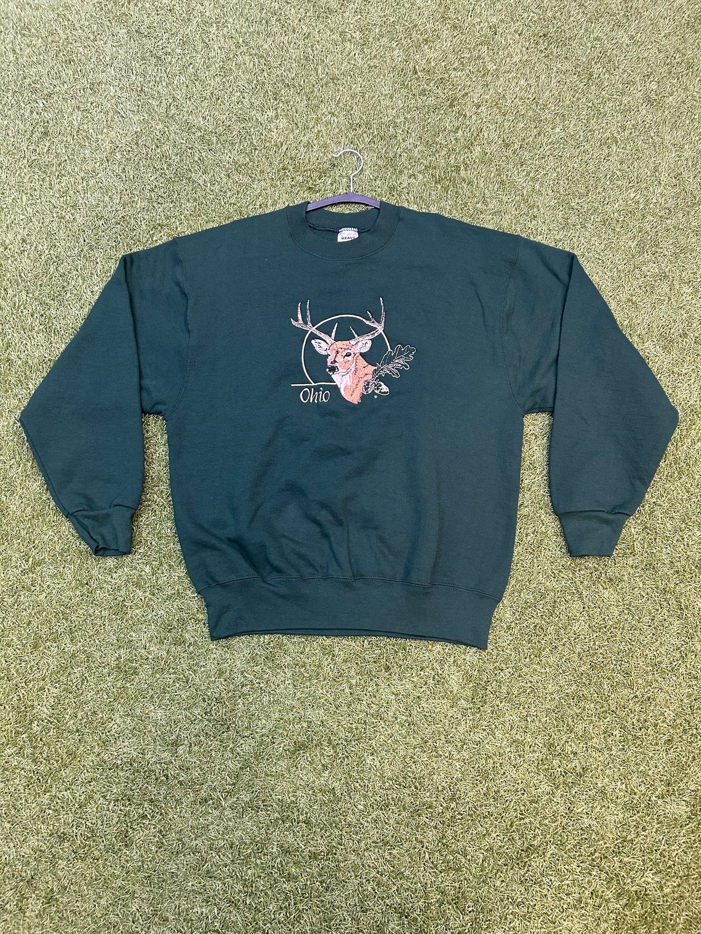 Vintage Fruit Of The Loom Embroidered Ohio Deer Crewneck