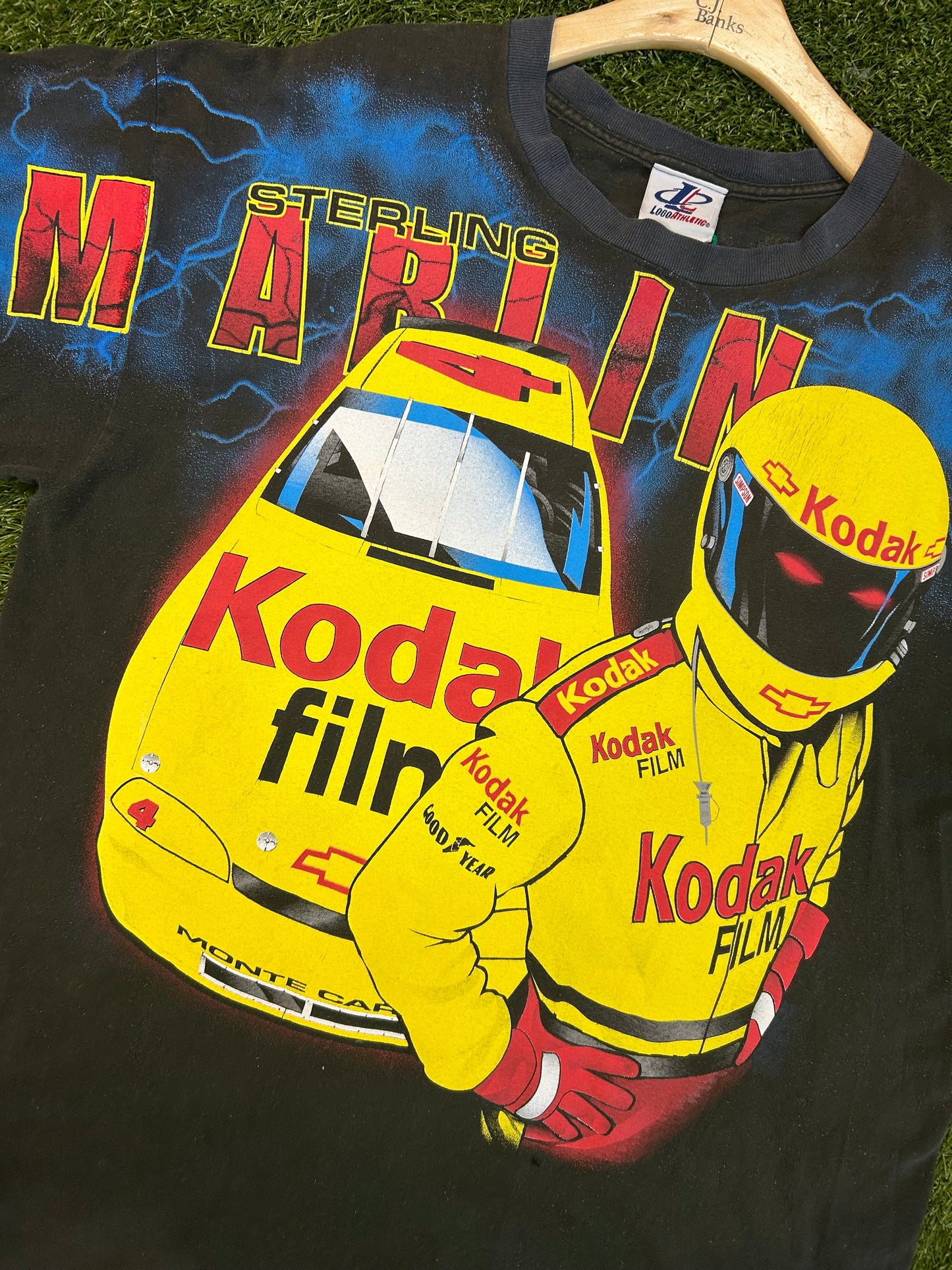 Vintage 90s Sterling Marlin Kodak NASCAR AOP Tee