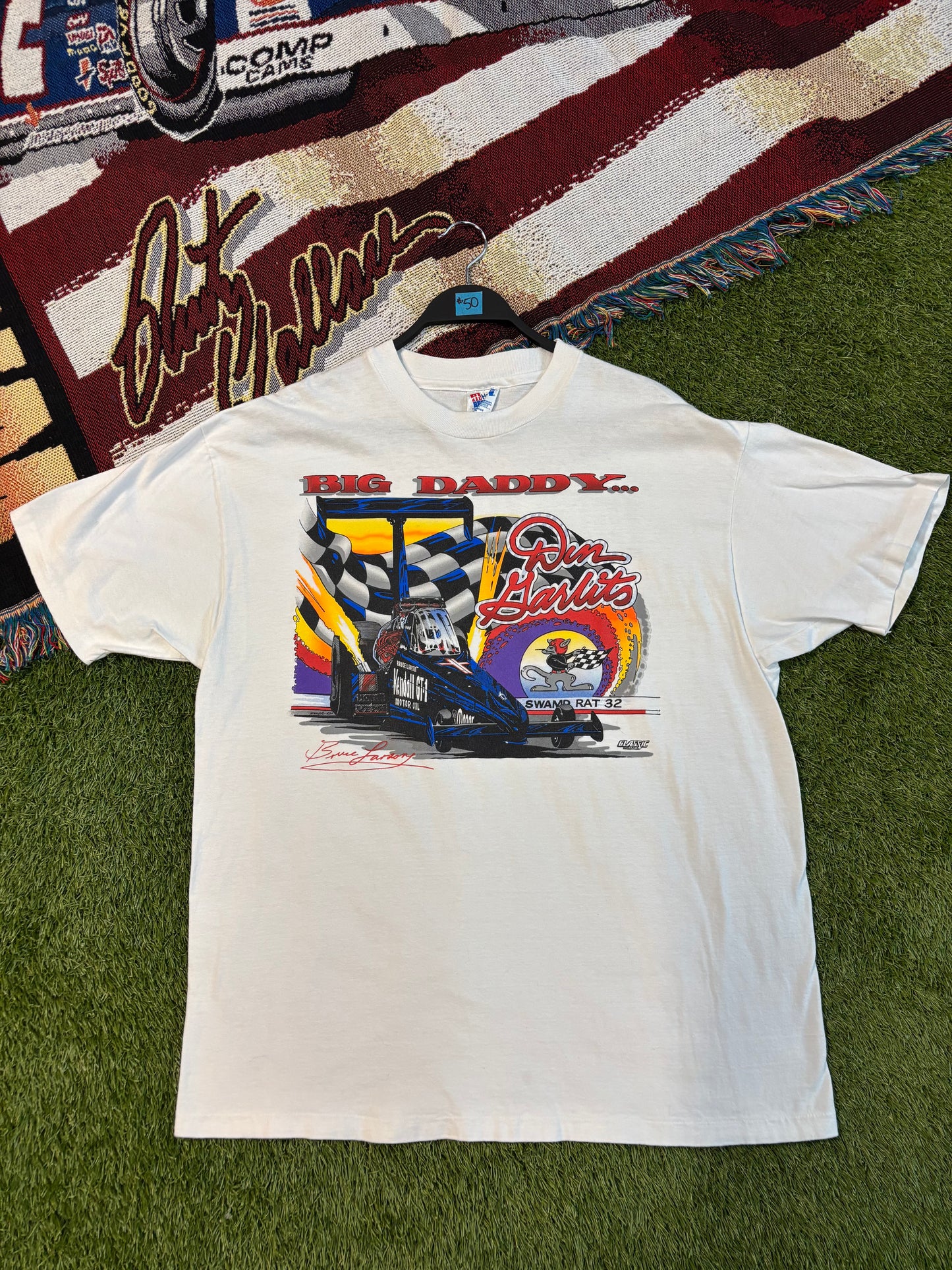 90s Single Stitch Big Daddy Don Garlits Racing T-Shirt Size XL Hanes Beefy T Tag