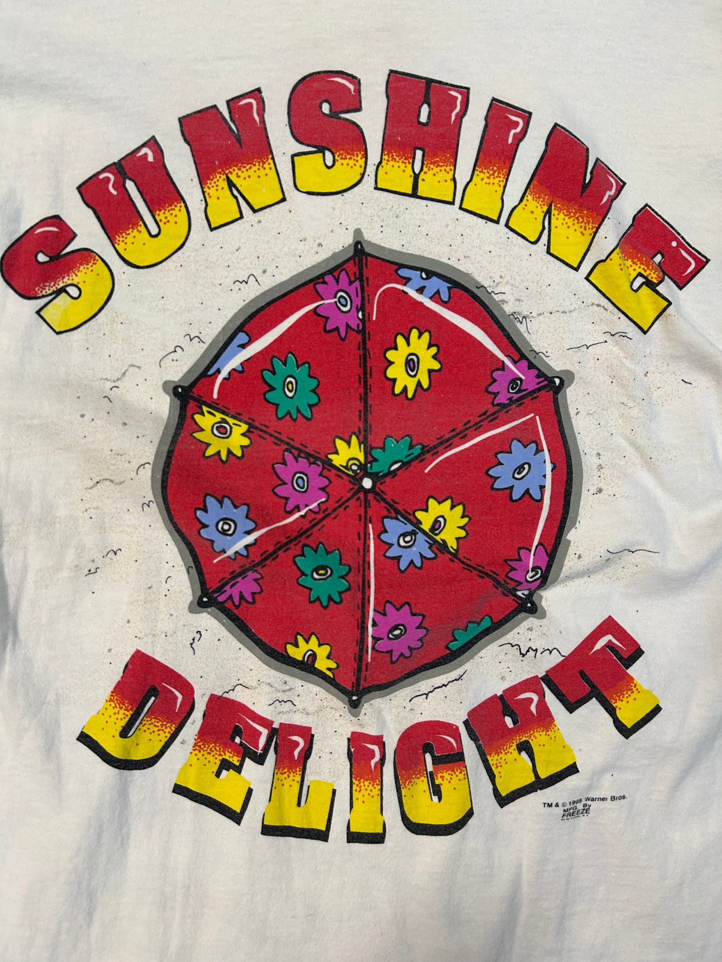 Vintage 1995 Warner Bros Tweety Bird Sunshine Delight AOP Tee