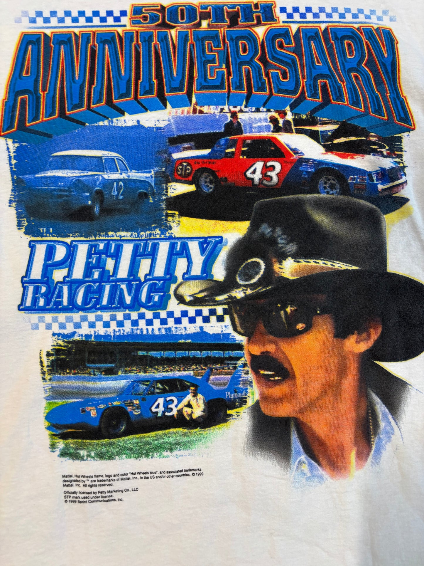 1999 50th Anniversary Petty Racing NASCAR T-Shirt Size XL Tultex Tag