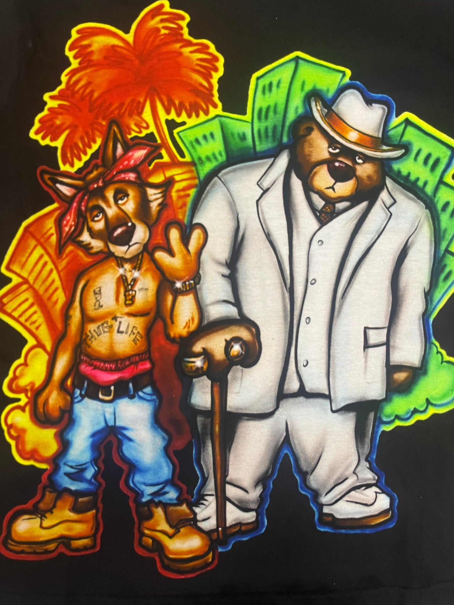 Y2K Hustle Gang Animal Gangster Tee
