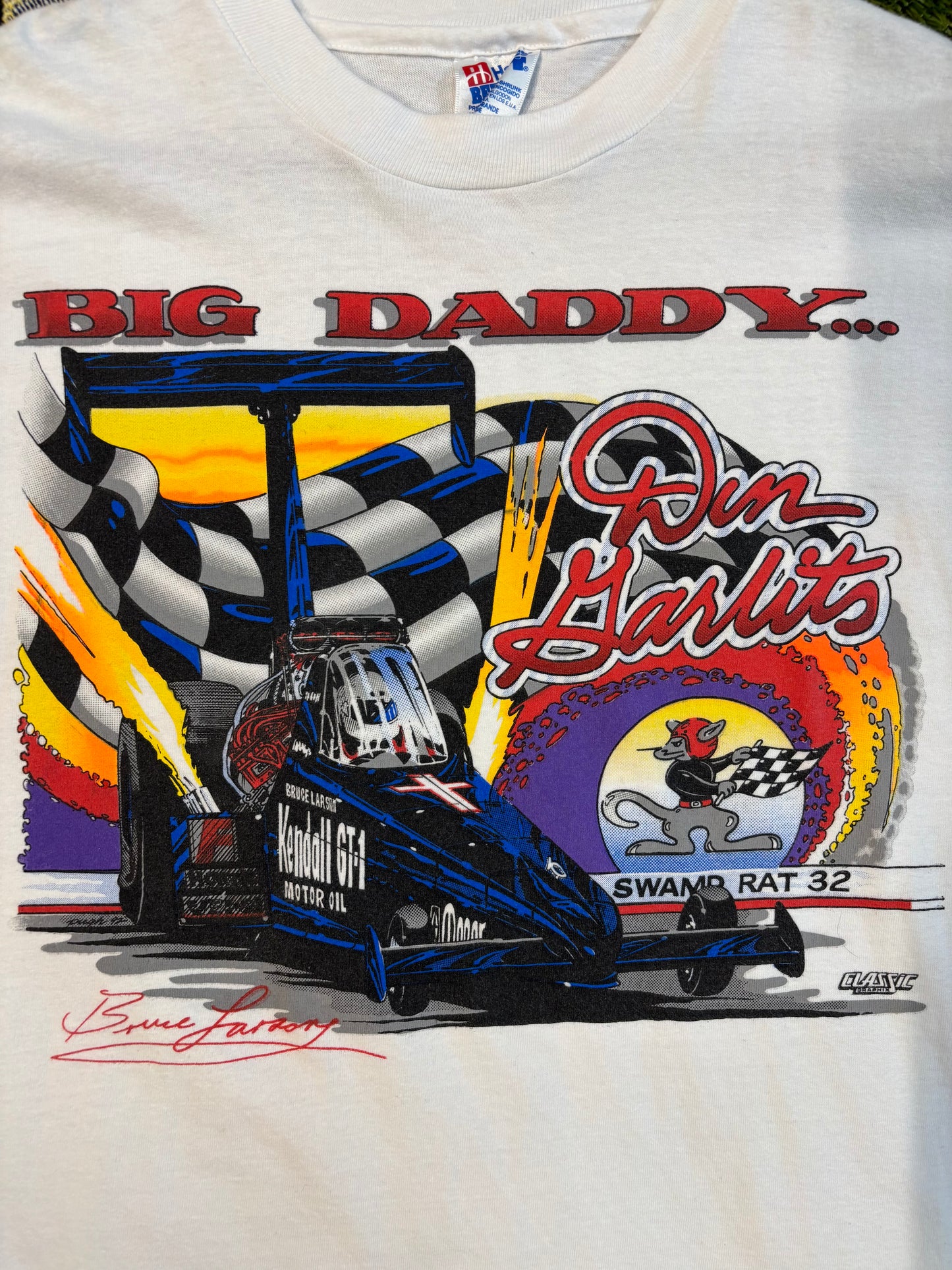 90s Single Stitch Big Daddy Don Garlits Racing T-Shirt Size XL Hanes Beefy T Tag
