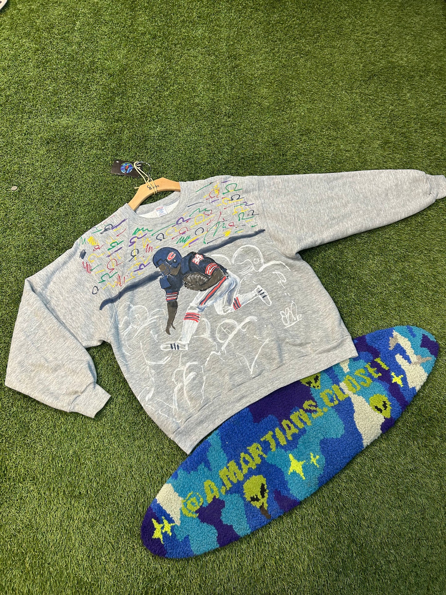 Vintage Hand Painted Chicago Bears Player Crewneck
