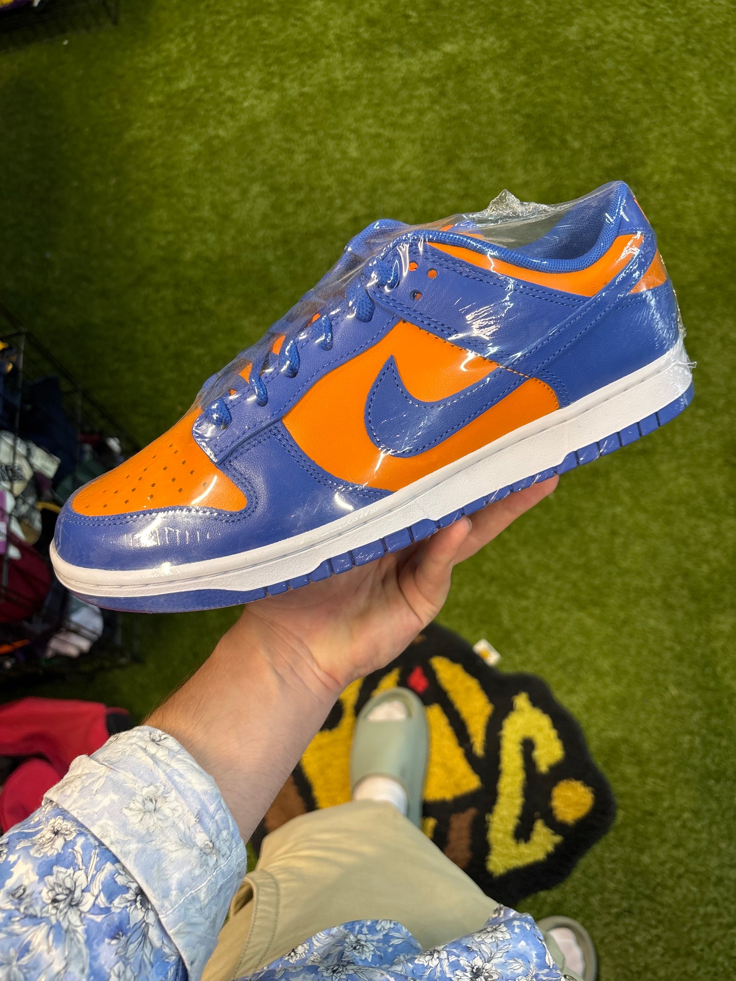 Nike dunk low blue orange size 11