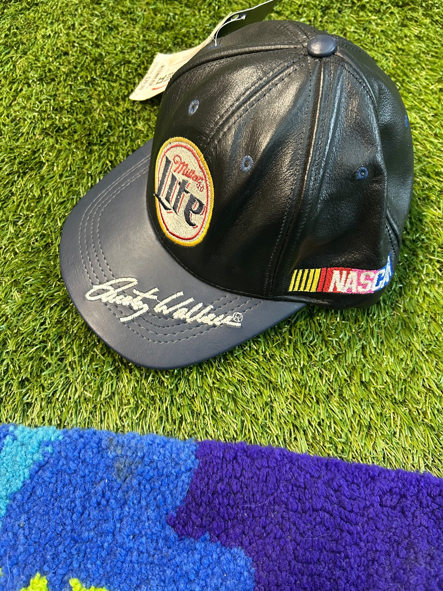 Vintage Rusty Wallace Miller Lite #2 NASCAR Leather Hat