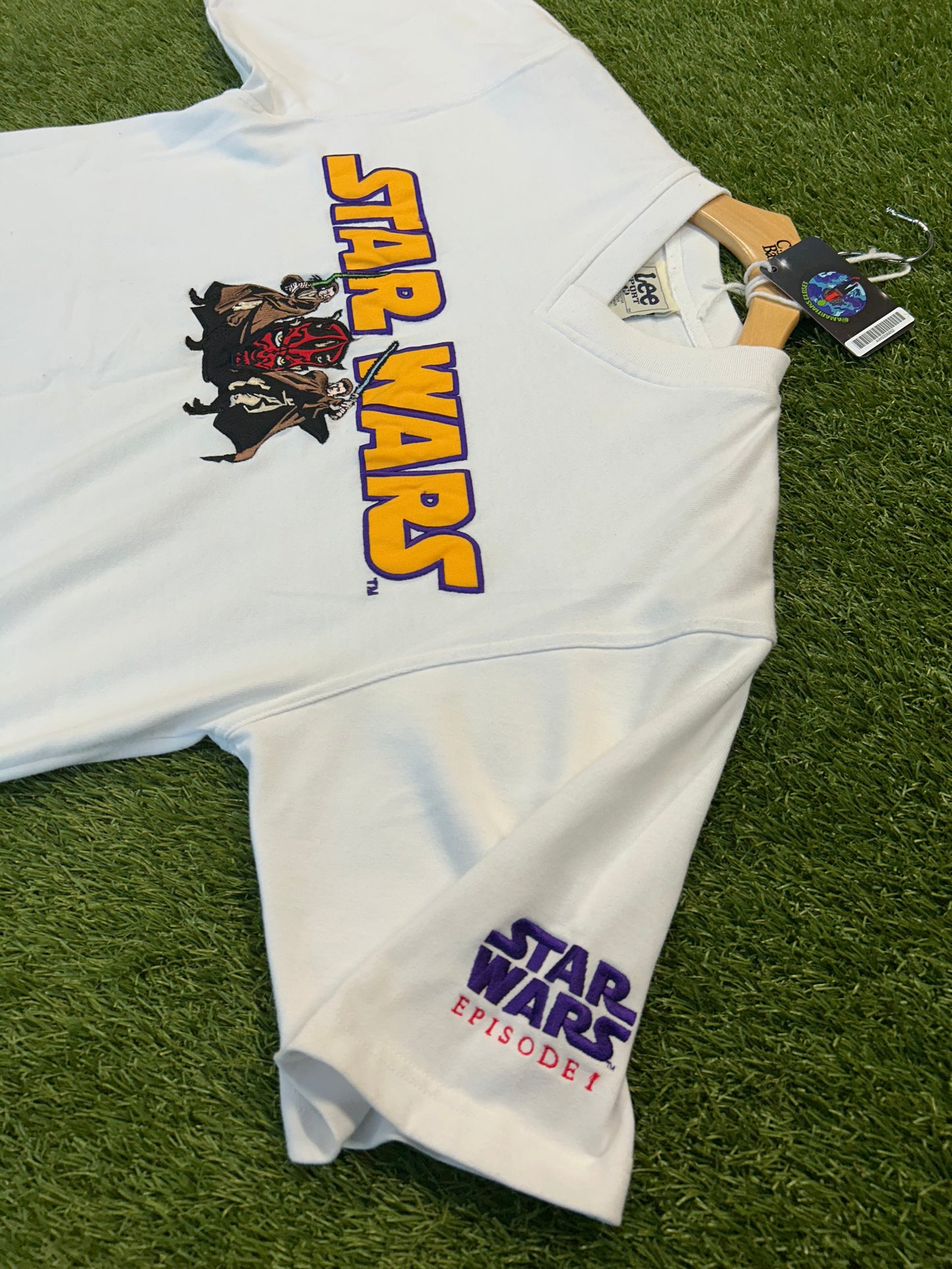 Vintages 90s Star Wars Episode I Embroidered Front V-Neck Tee