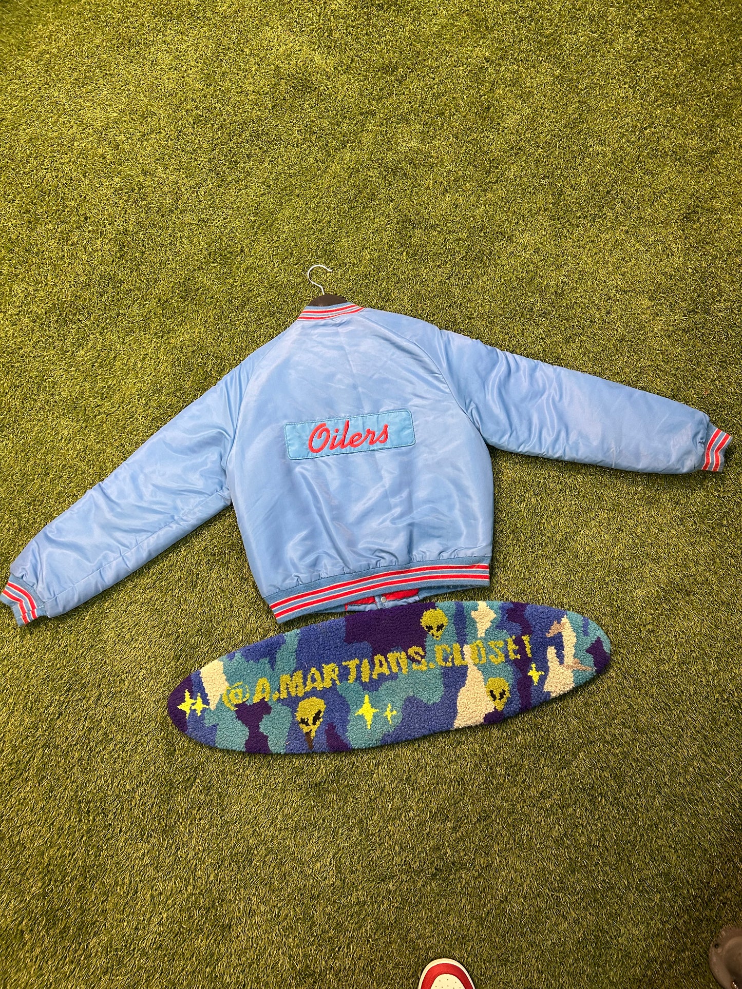 Vintage 80s NFL Houston Oilers Satin Jacket
