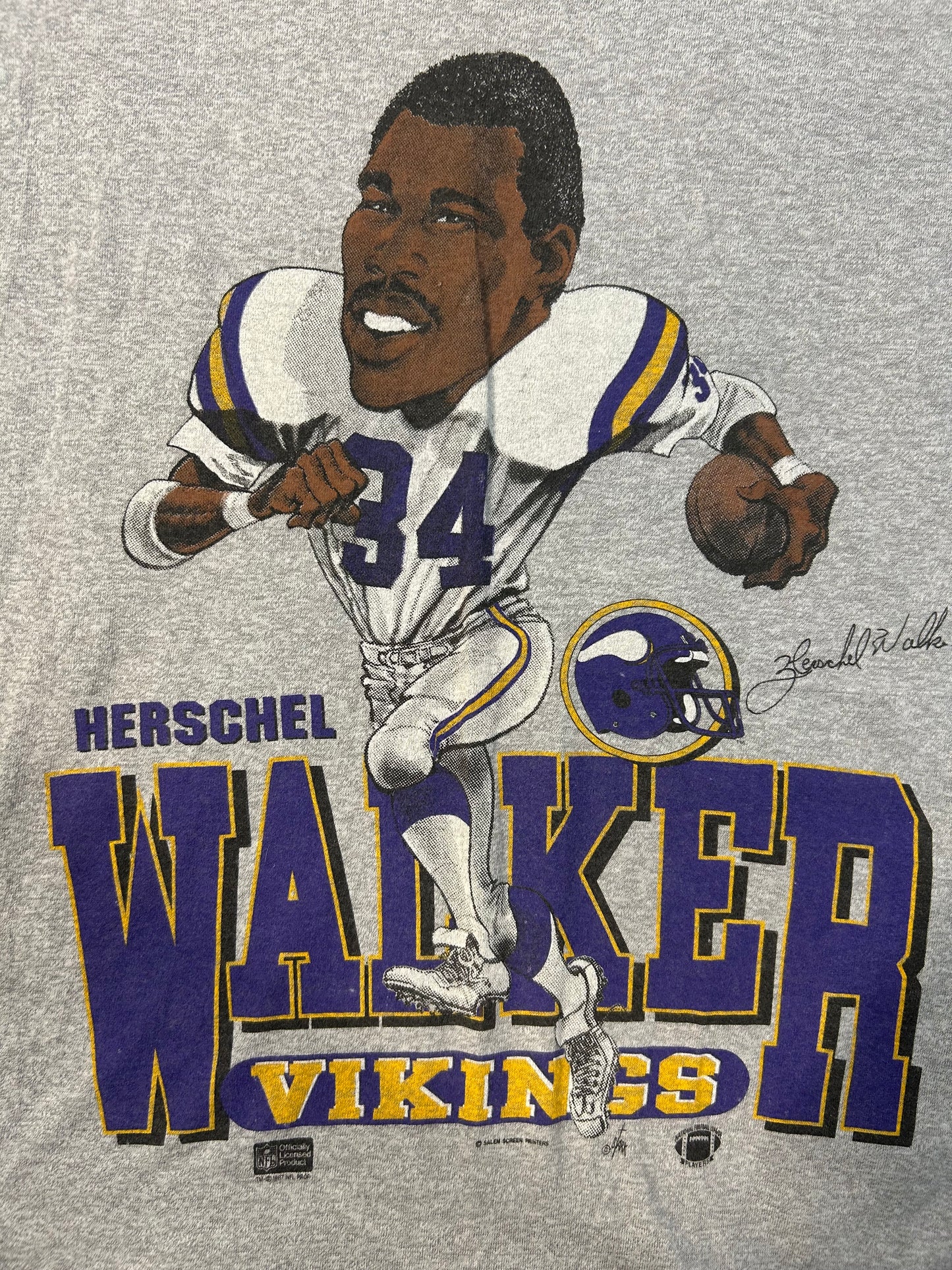 Vintage 1987 Minnesota Vikings Herschel Walker #34 Tee