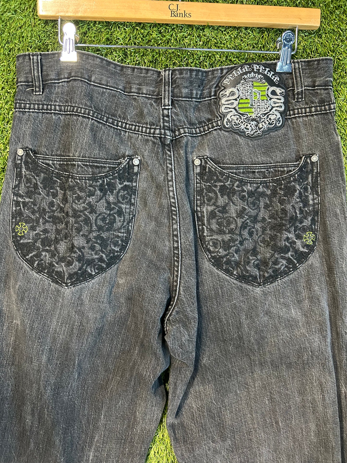 Y2K Green Snake Pelle Pelle Denim Jeans