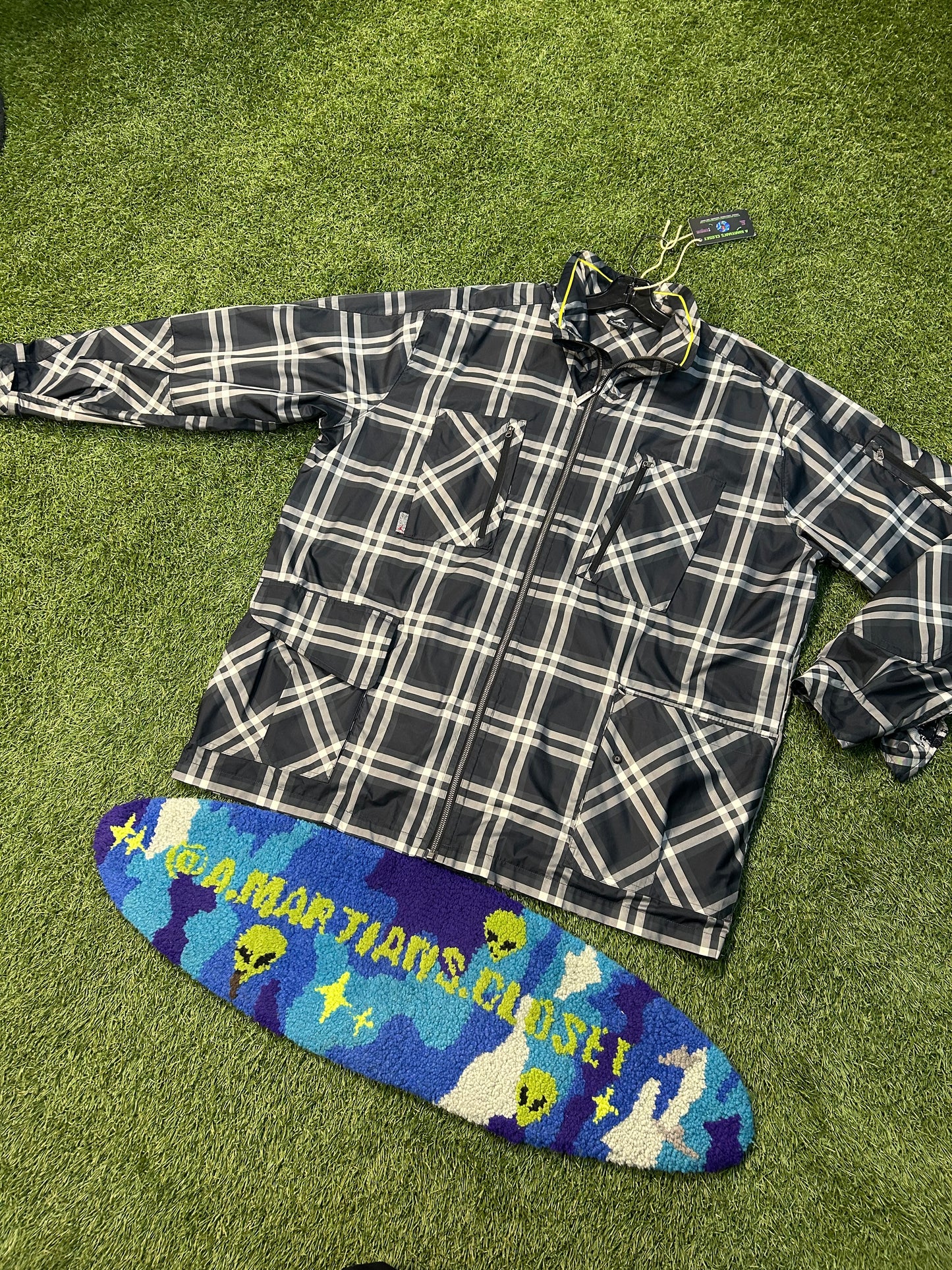 Y2K Jordan Prowler Plaid Windbreaker Jacket