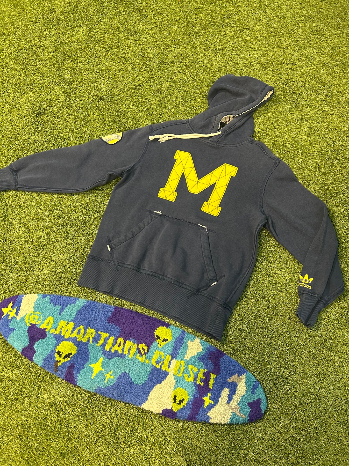 Y2K Adidas Michigan University Thick Embroidered Hoodie