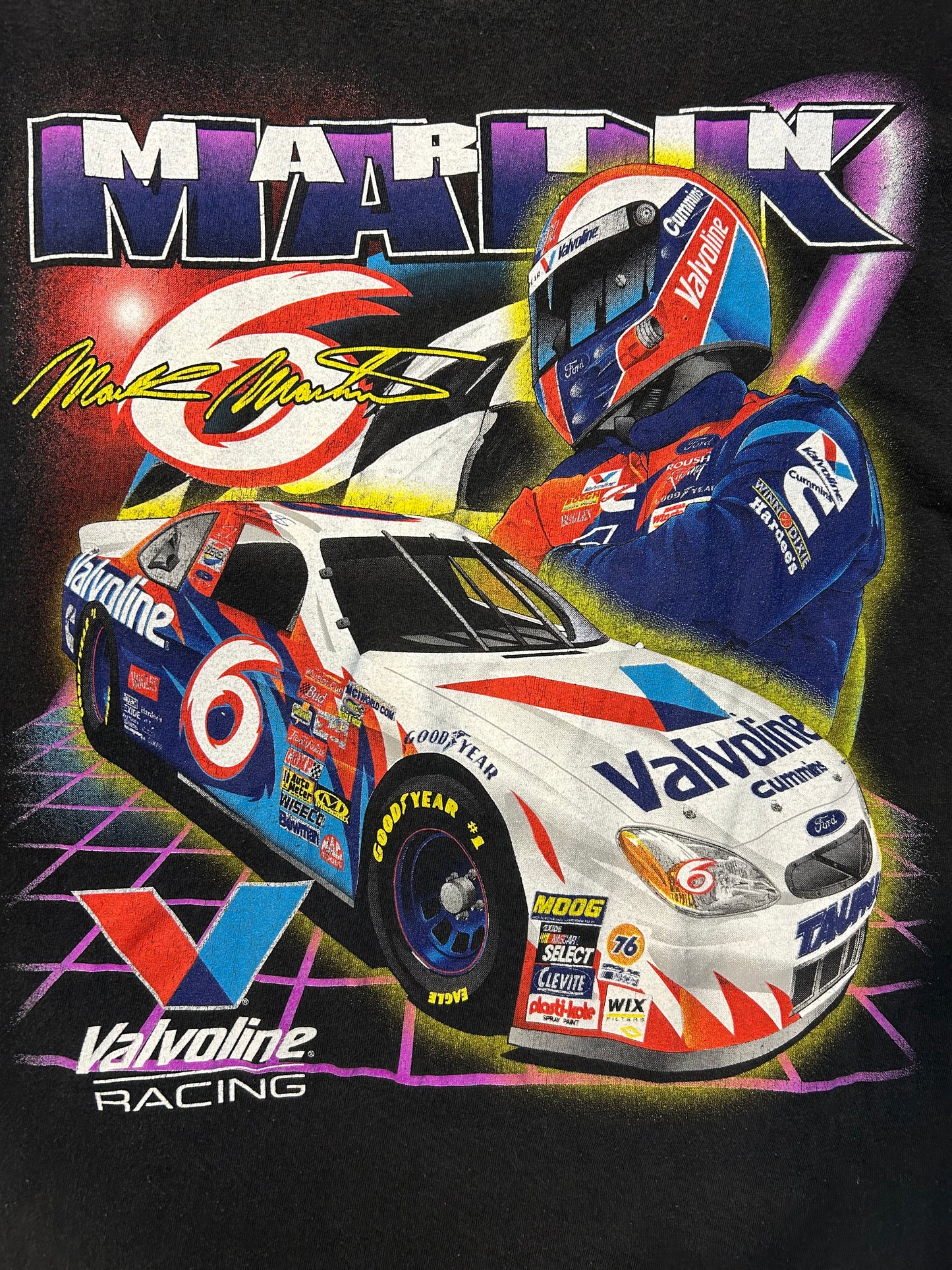 Vintage Mark Martin Valvoline NASCAR AOP Tee