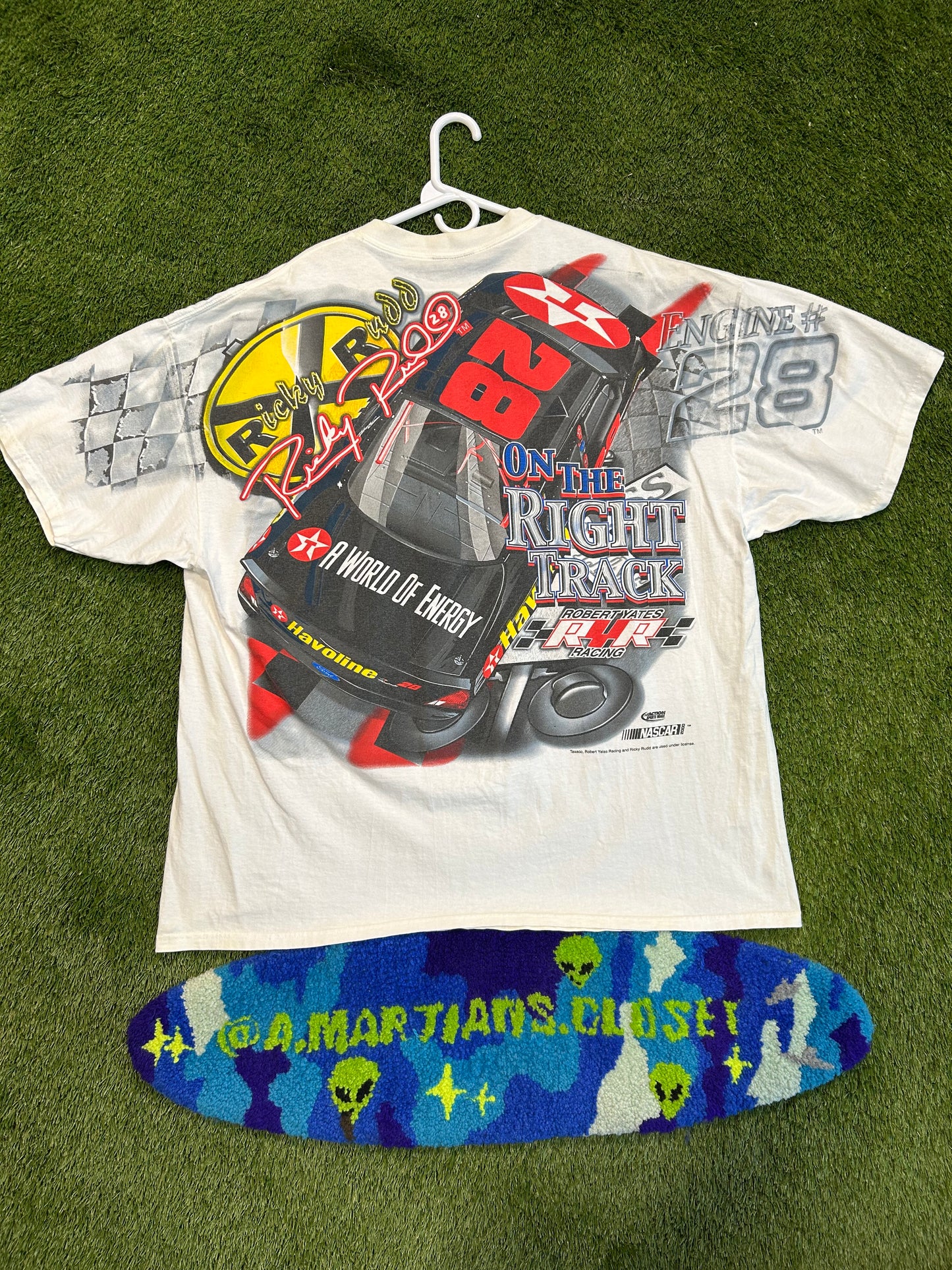 Vintage 2001 Ricky Rudd #28 NASCAR AOP Tee