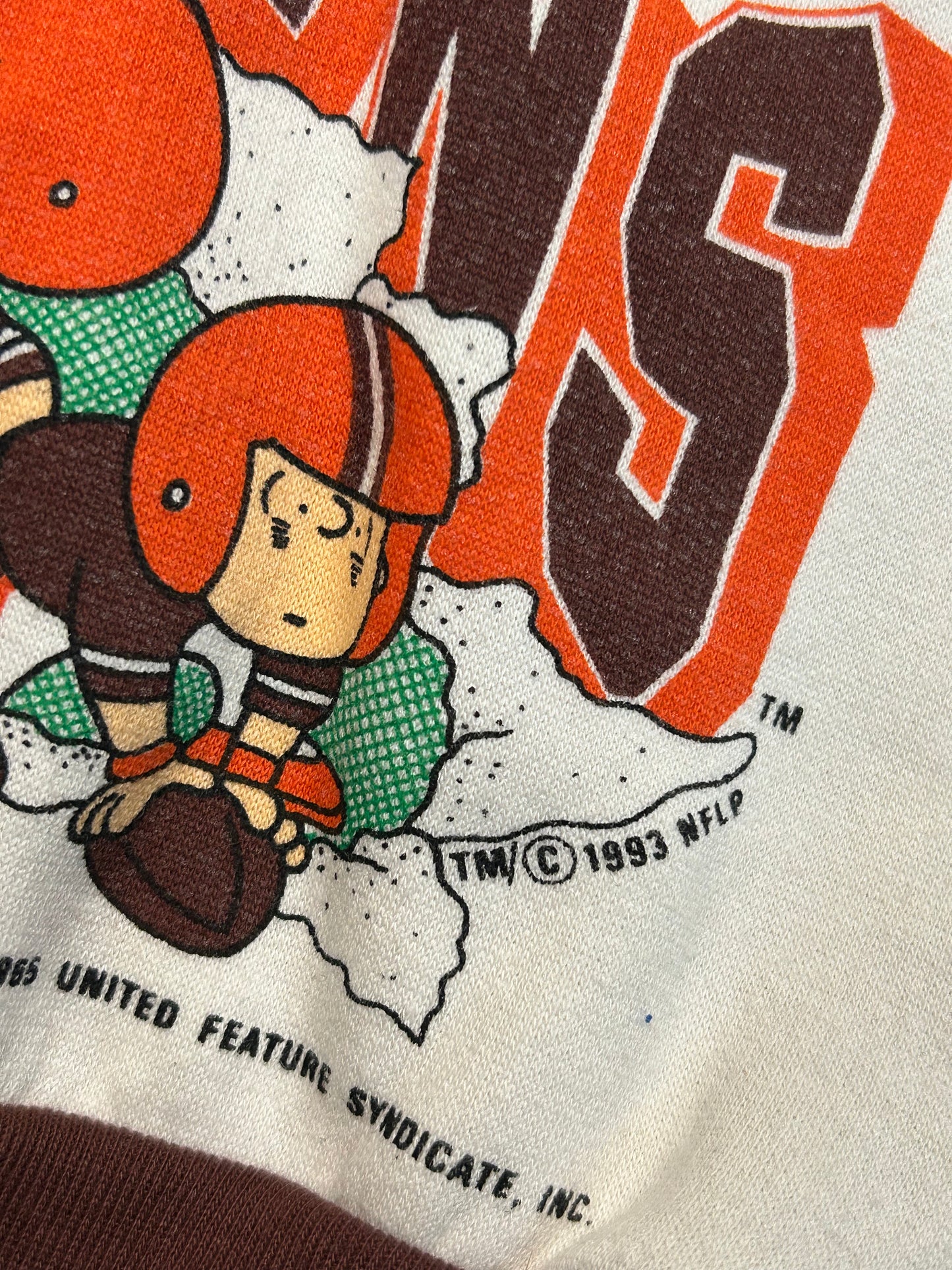 Vintage 1993 Peanuts And Snoopy Cleveland Browns Crewneck W/Matching Bottoms Kids Set