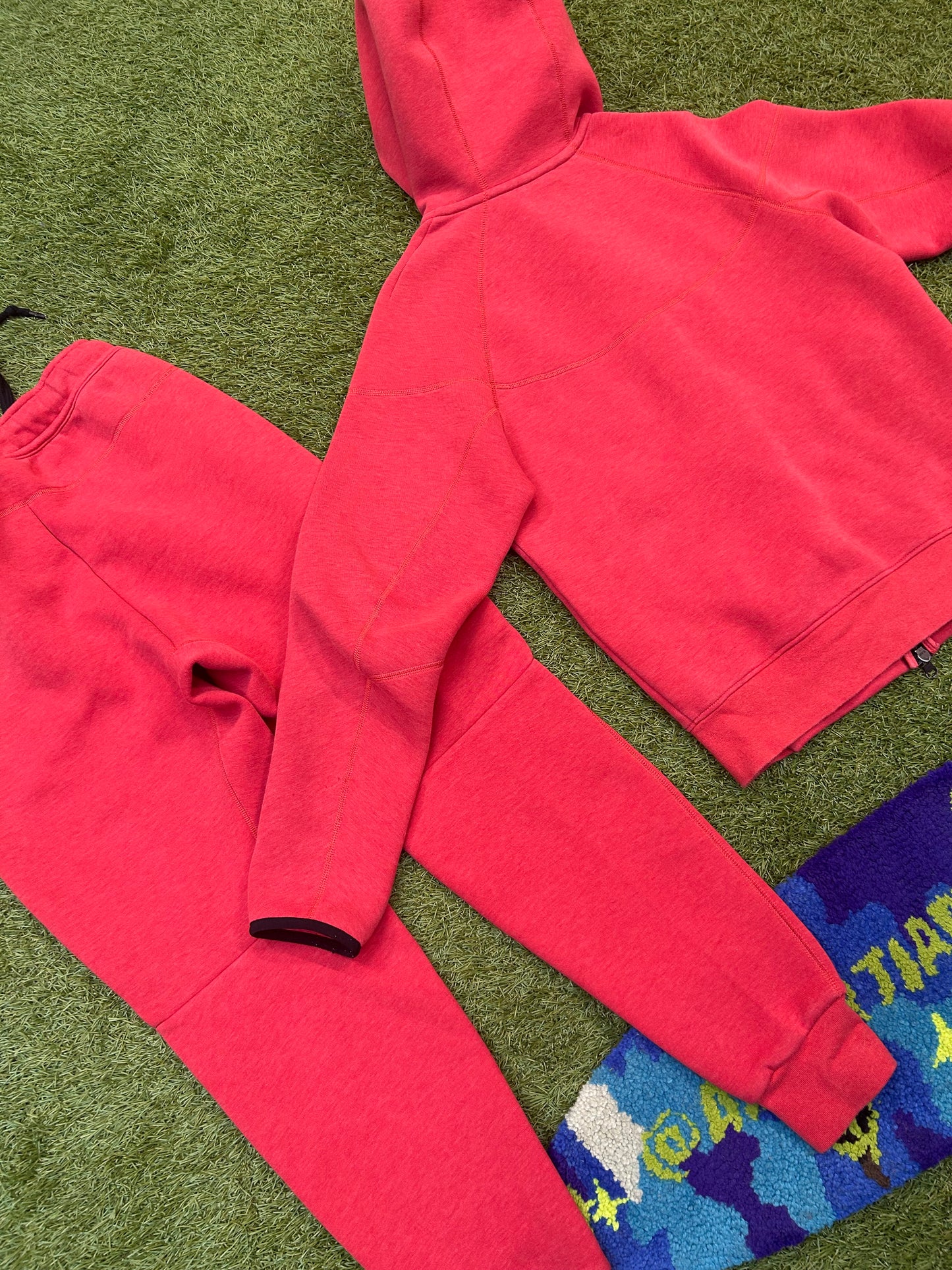 Red Nike Tech Track Suit Top/Bottom