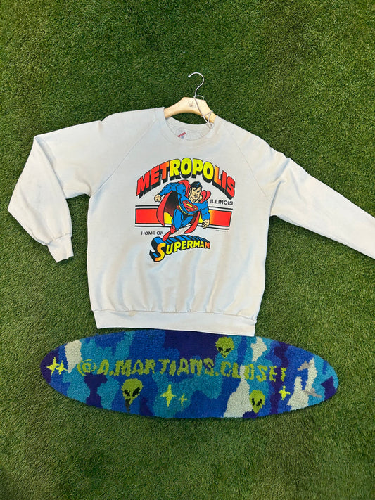 Vintage 1991 Metropolis Illinois Home Of Superman Crewneck