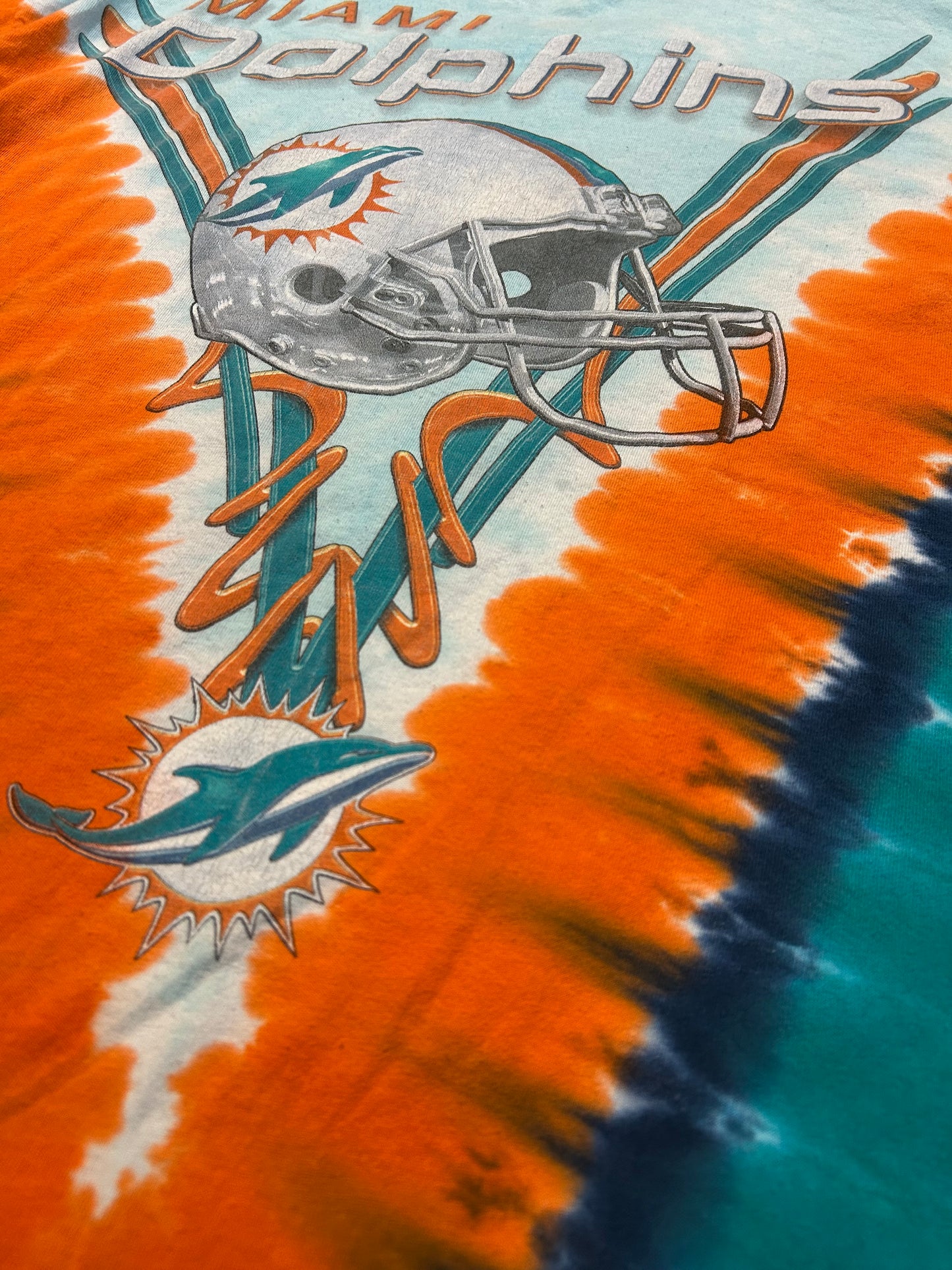 Vintage Majestic Tag Miami Dolphins Tye Dye Tee