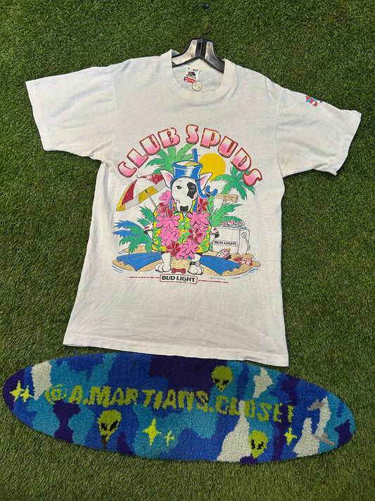 Vintage 1986 Club Spuds Budlight Beer Tee