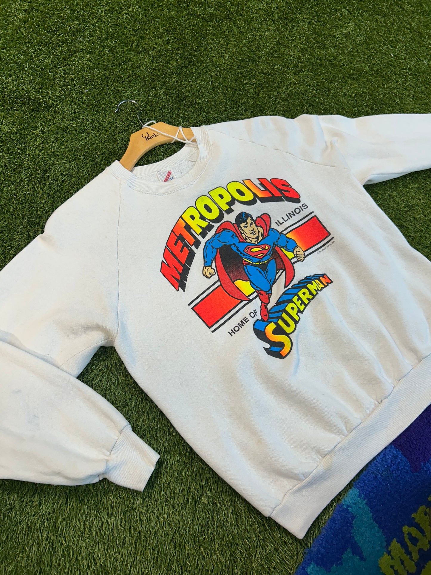 Vintage 1991 Metropolis Illinois Home Of Superman Crewneck