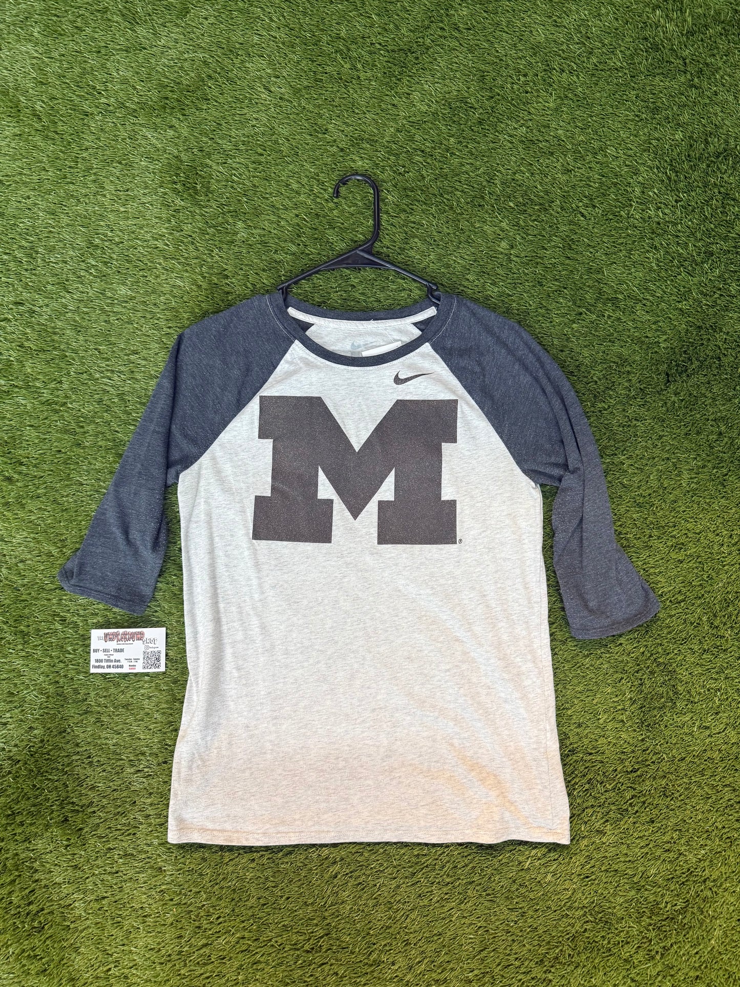 Women’s Nike “Michigan Wolverines” 3 Quarter Sleeve Tee