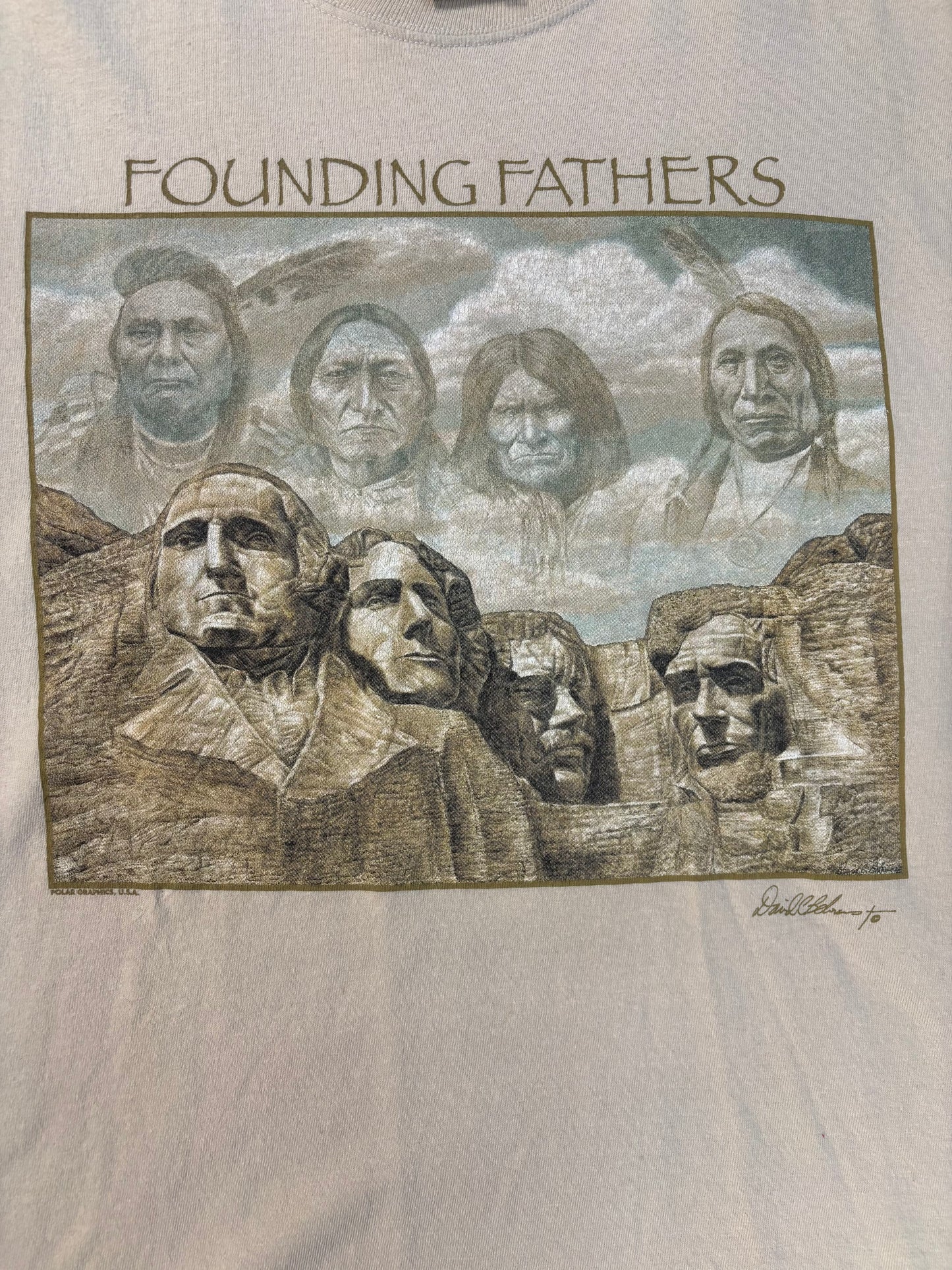 Vintage Founding Fathers Native American TShirt Short Sleeve