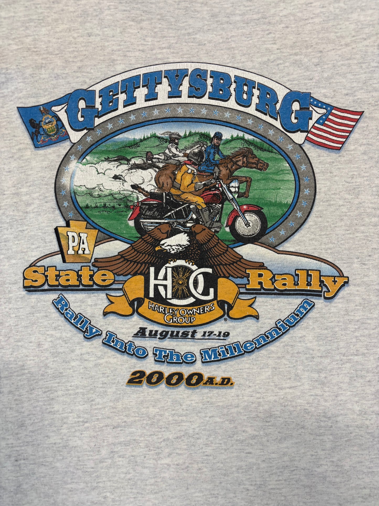 Y2K Gettysburg Pennsylvania Rally Into The Millennium Cutoff Tee