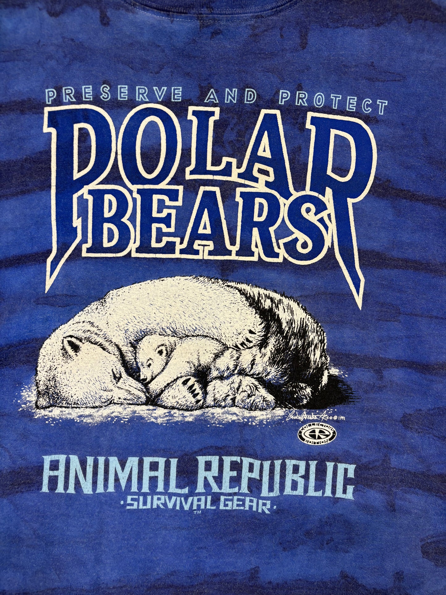 Vintage 1991 Polar Bear Animal Republic Service Gear Tee