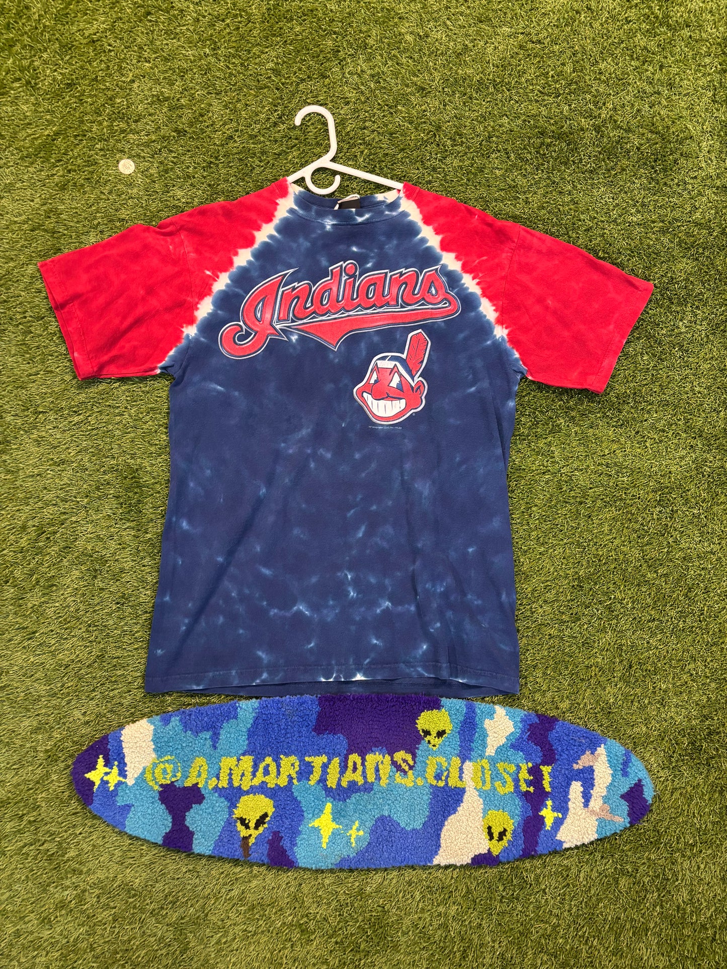 Vintage Indians Tie Dye Liquid Blue Tee