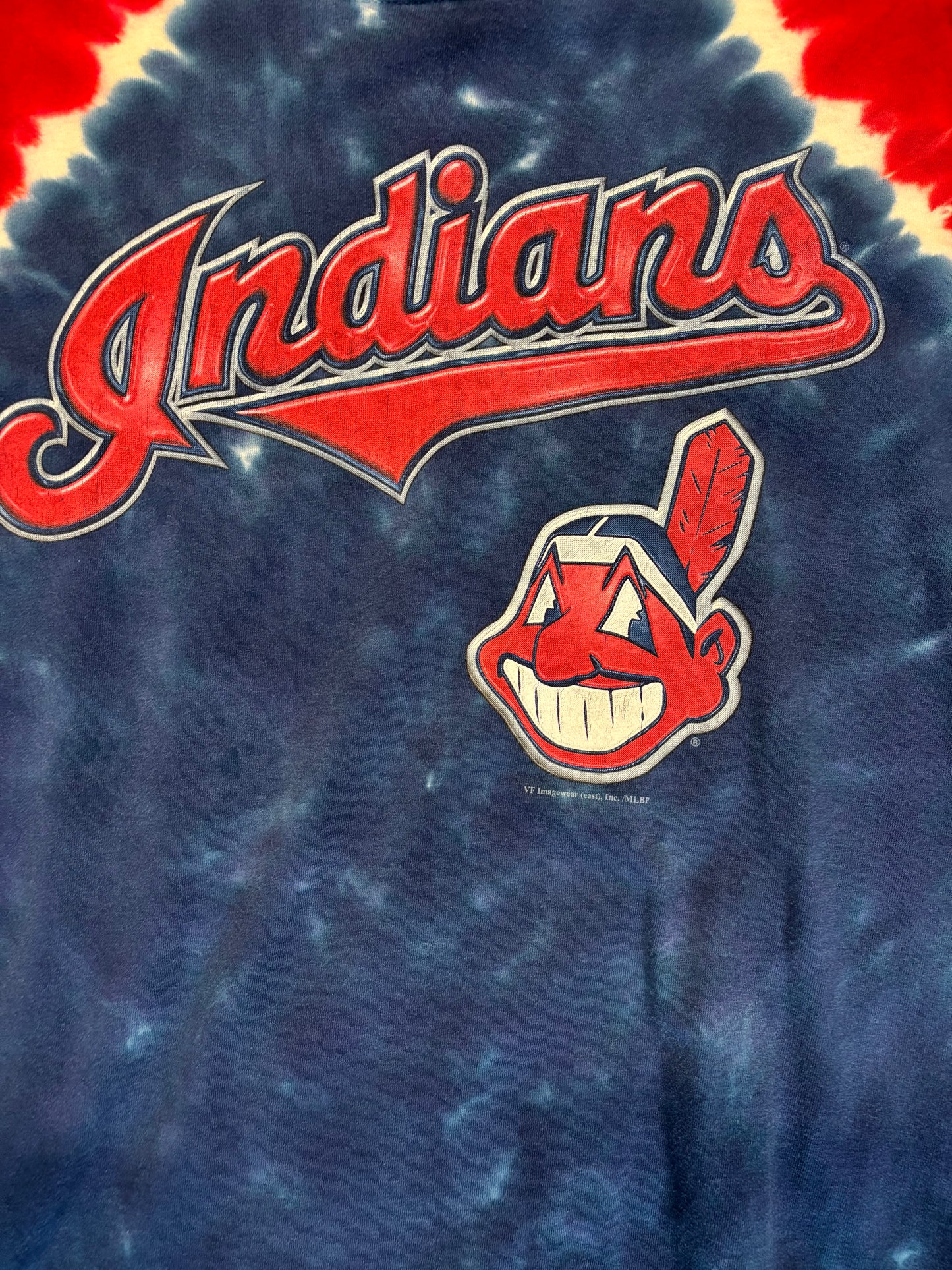 Vintage Indians Tie Dye Liquid Blue Tee