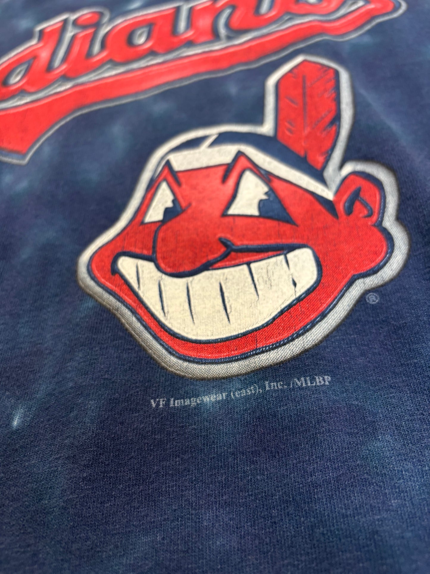Vintage Indians Tie Dye Liquid Blue Tee