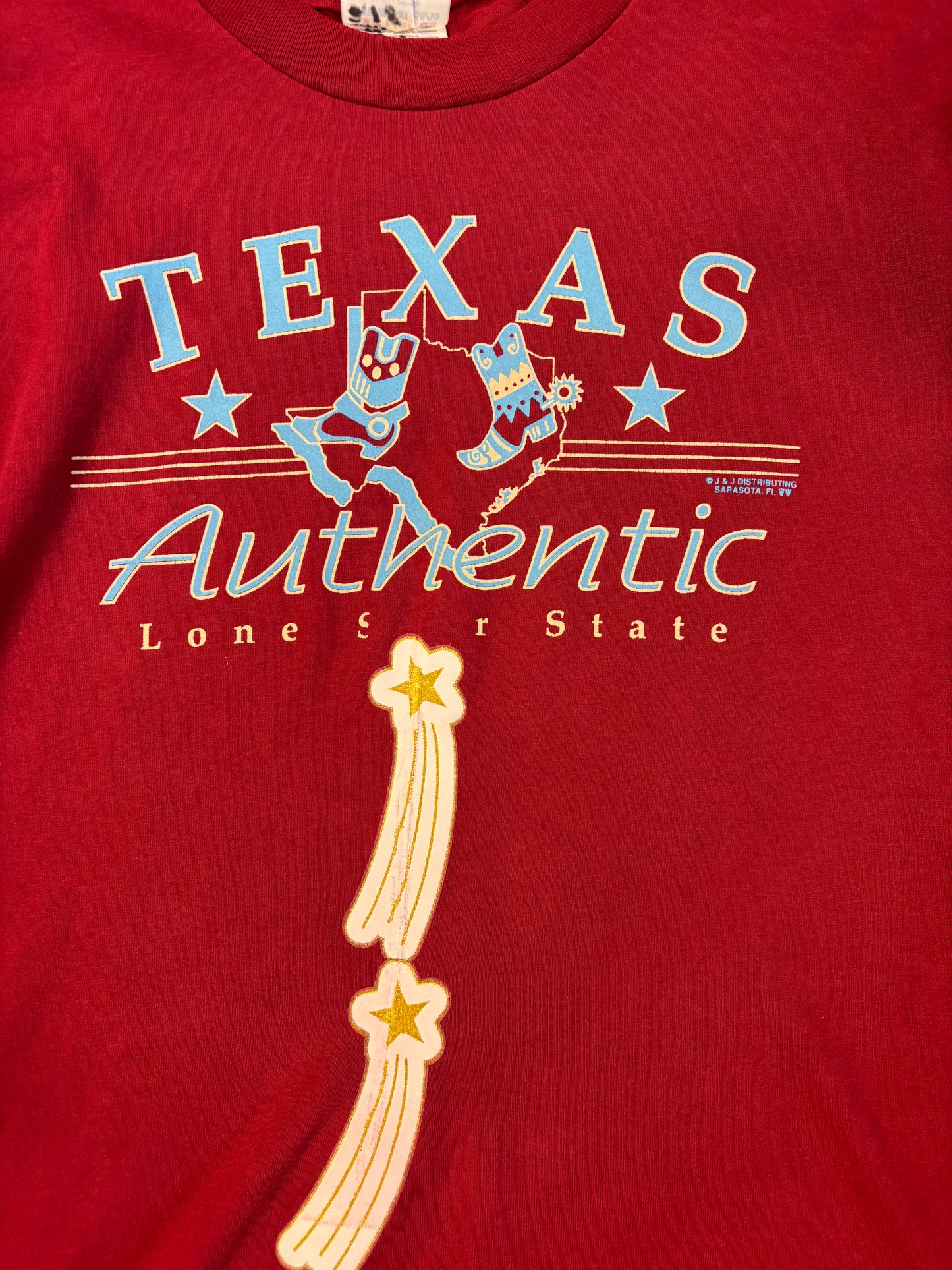 Vintage Texas Authentic Lone Star State J&J Distribution Tee
